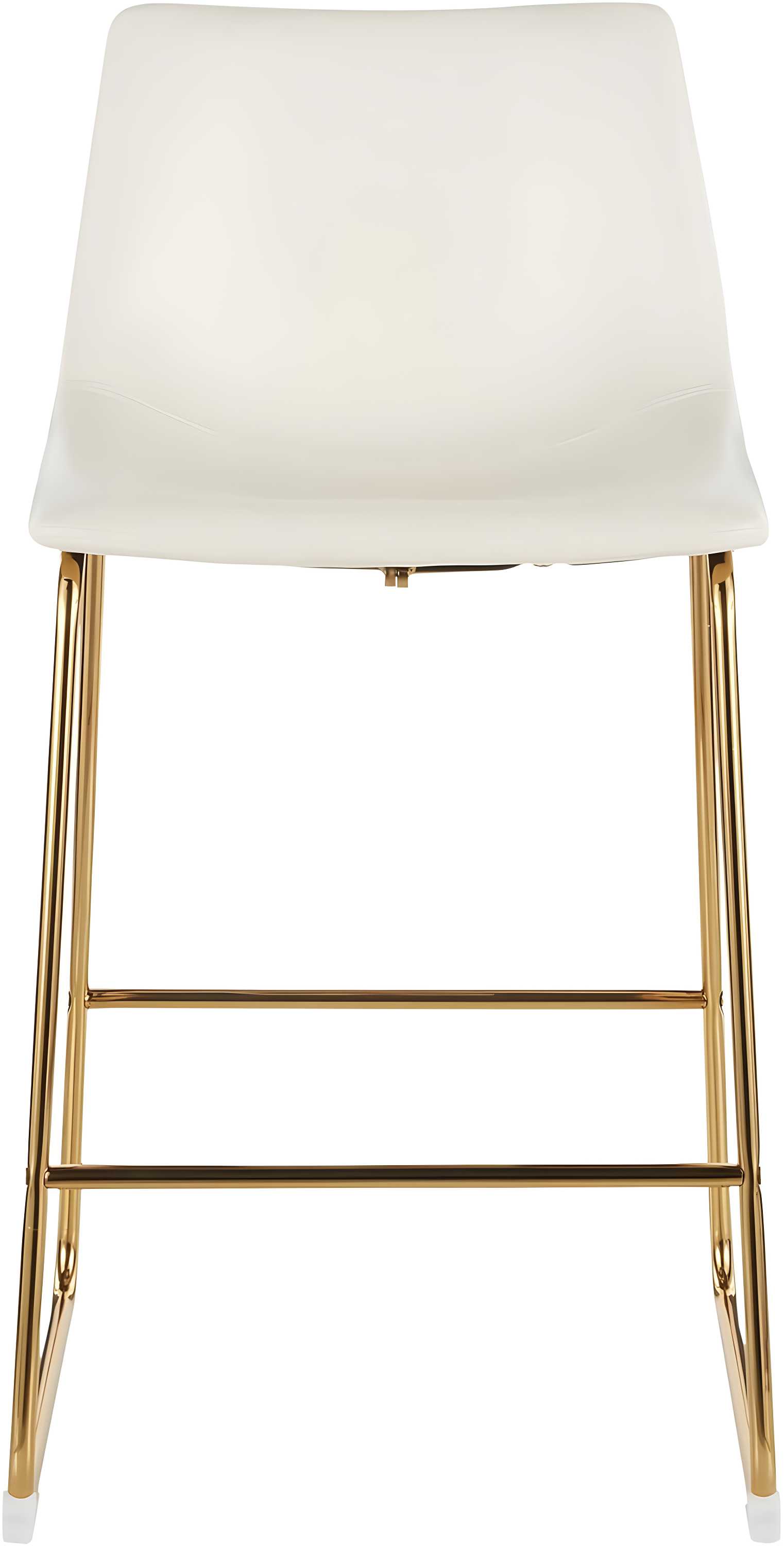 LumiSource Gold Metal, White PU Duke Counter Stool - Set of 2