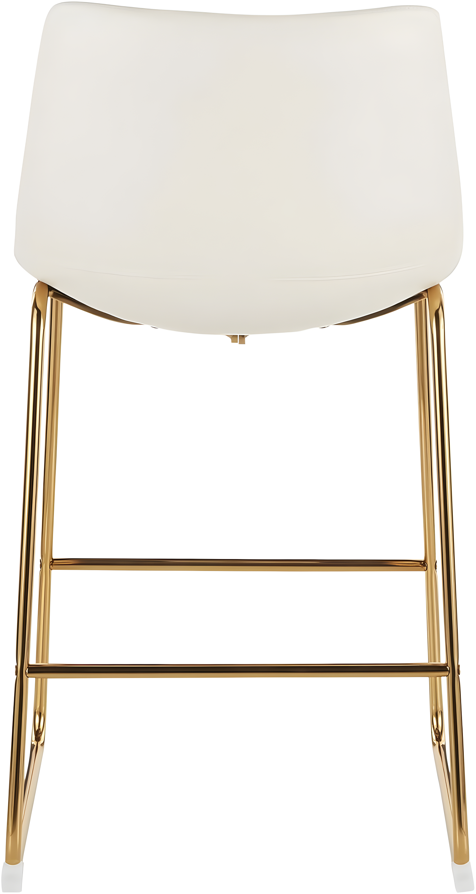 LumiSource Gold Metal, White PU Duke Counter Stool - Set of 2