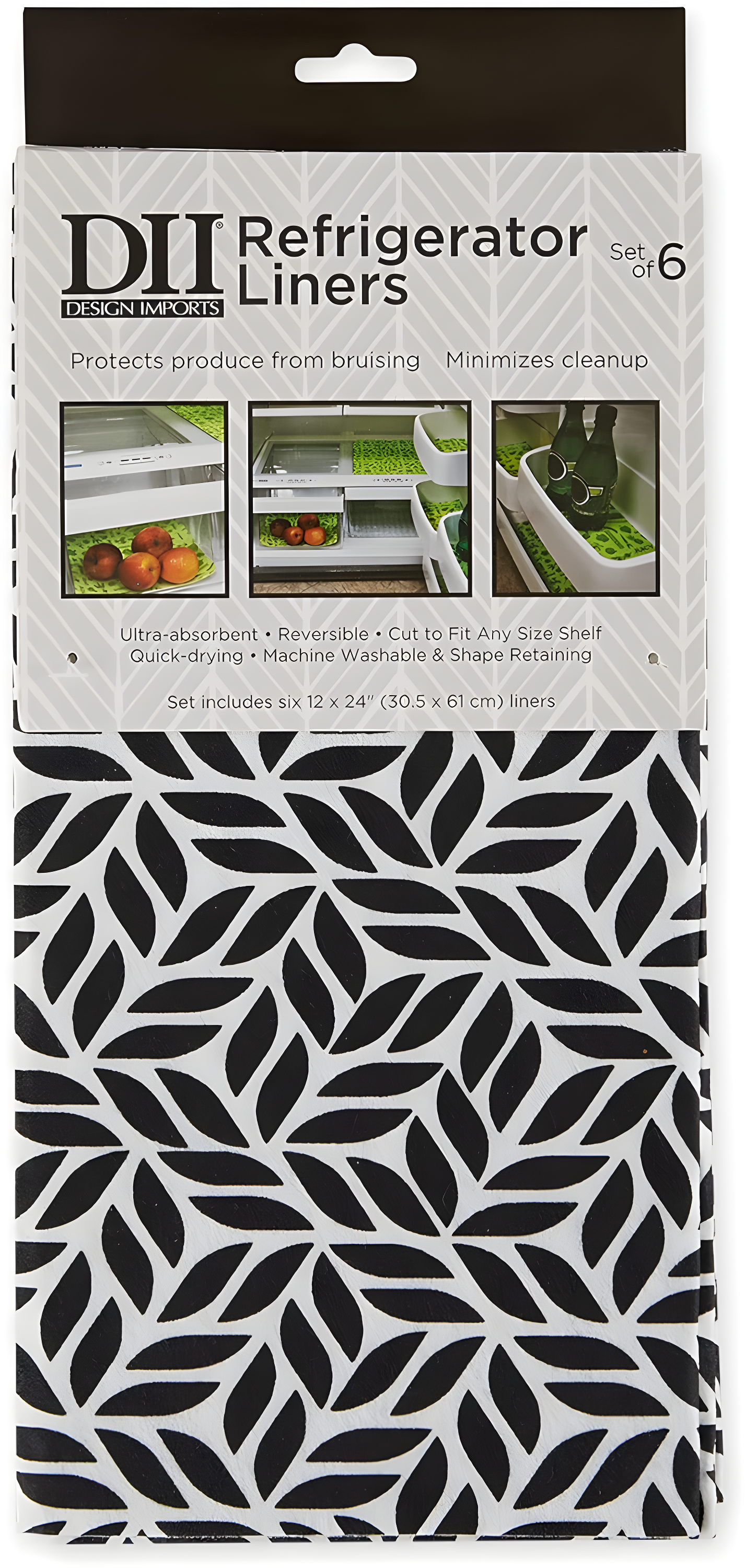 Design Imports Abstract Leaf Print Liner (Set of 6)