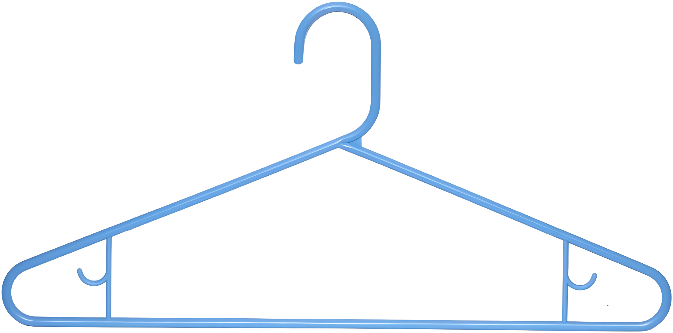 Clorox Blue Plastic Clothes Hangers – 10 Pack | Ideal for Everyday Standard Use | Two Accessory Hooks | Value Set