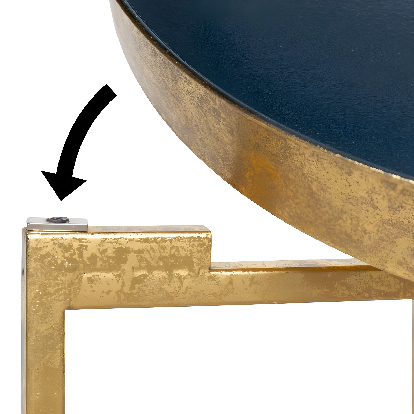 Kate and Laurel Celia Round Metal Side Table, 18.25x18.25x22, Navy Blue