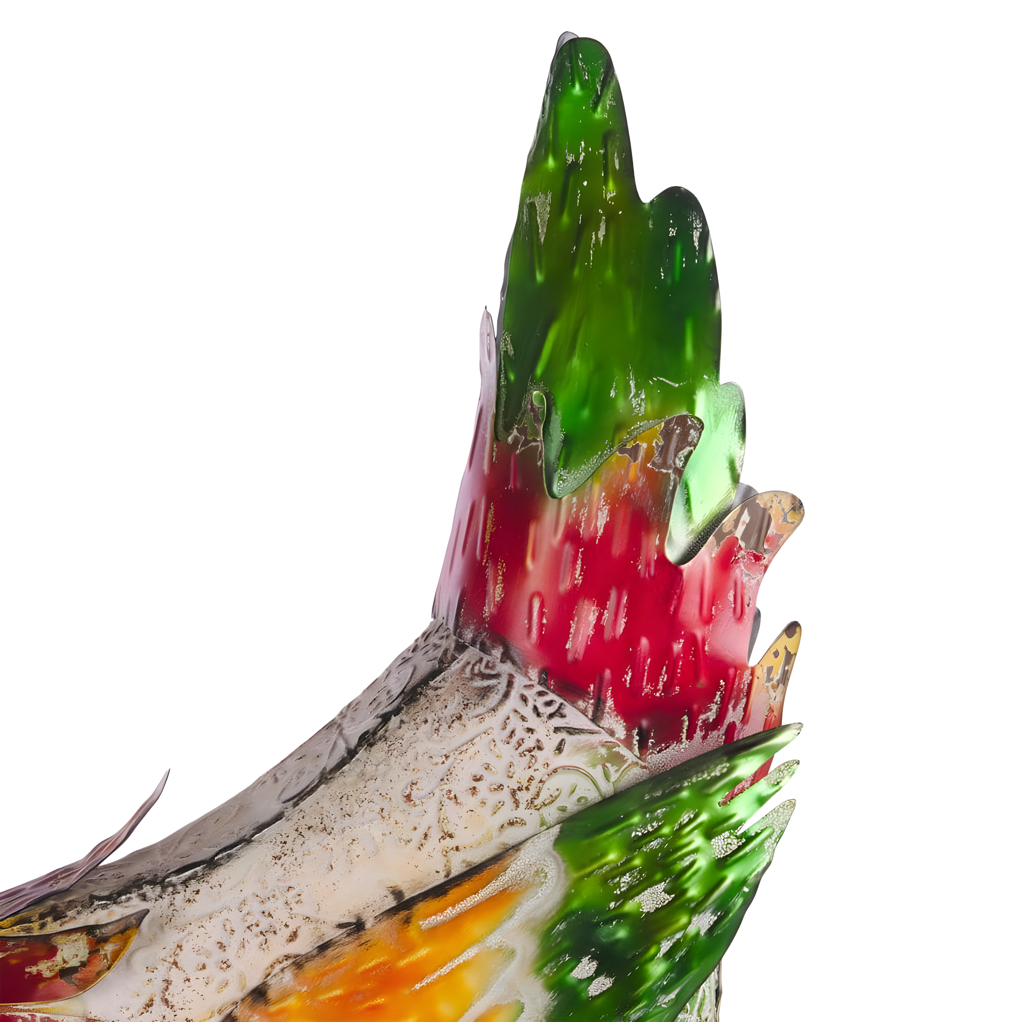 21" Multicolor Metal Pecking Hen Lawn Decoration