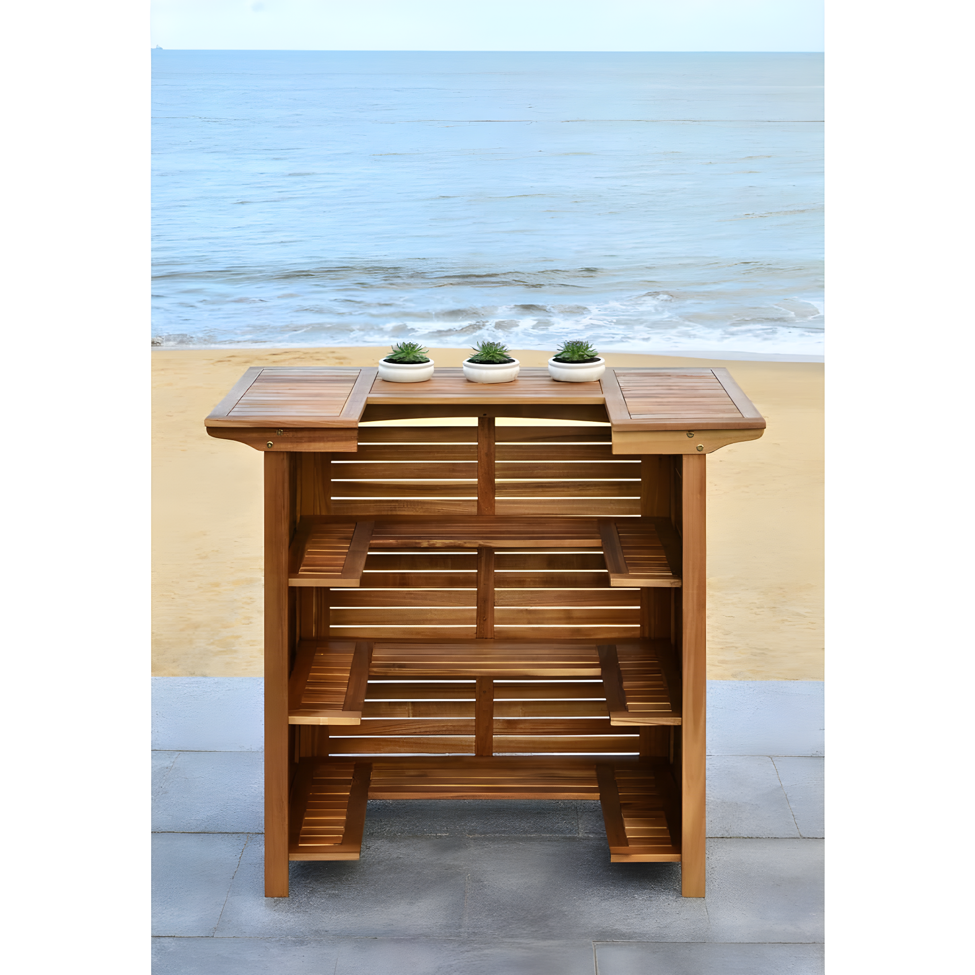 Monterey Patio Outdoor Bar Table - Natural - Safavieh