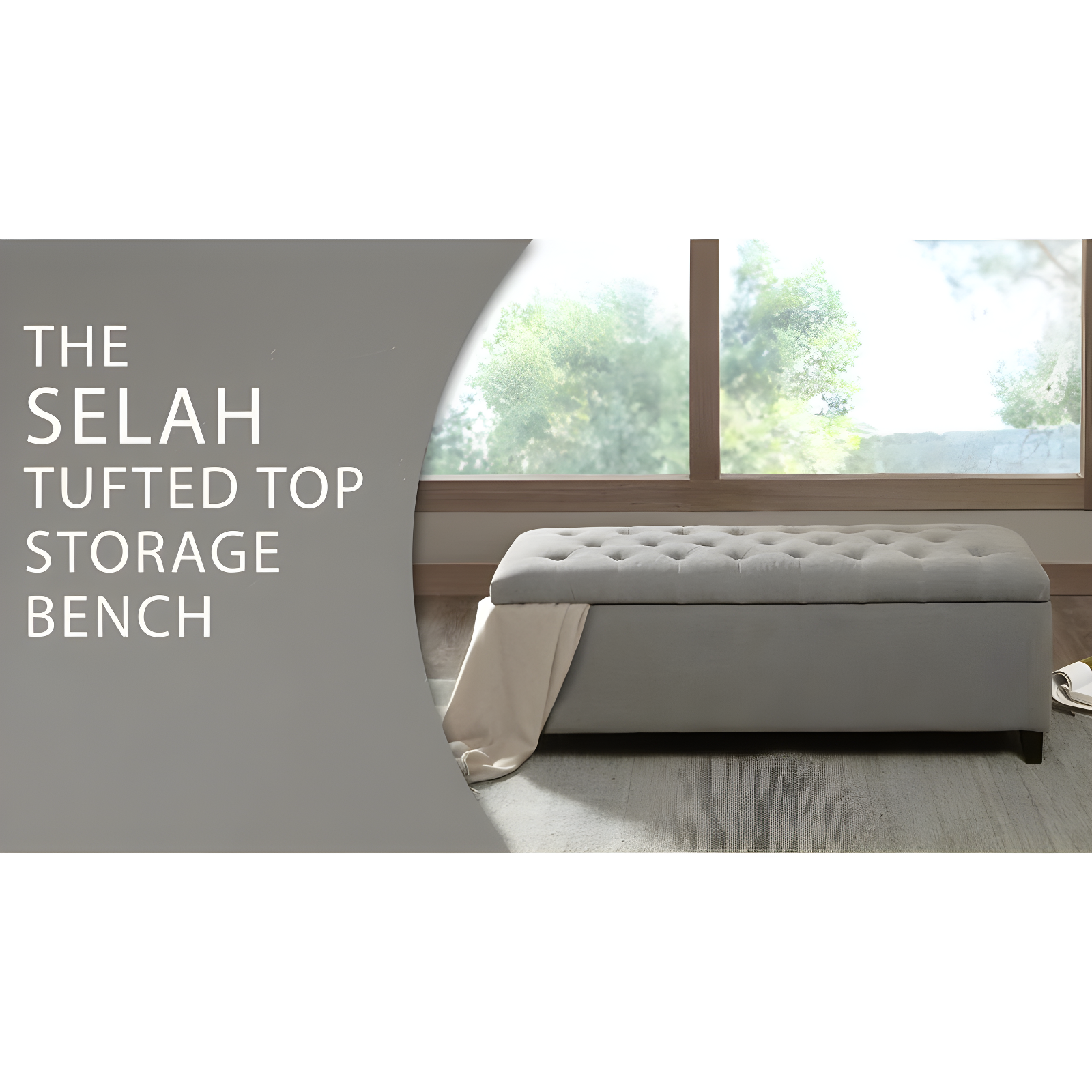 Everly Quinn Tufted Top Storage Bench, Mudroom Bench