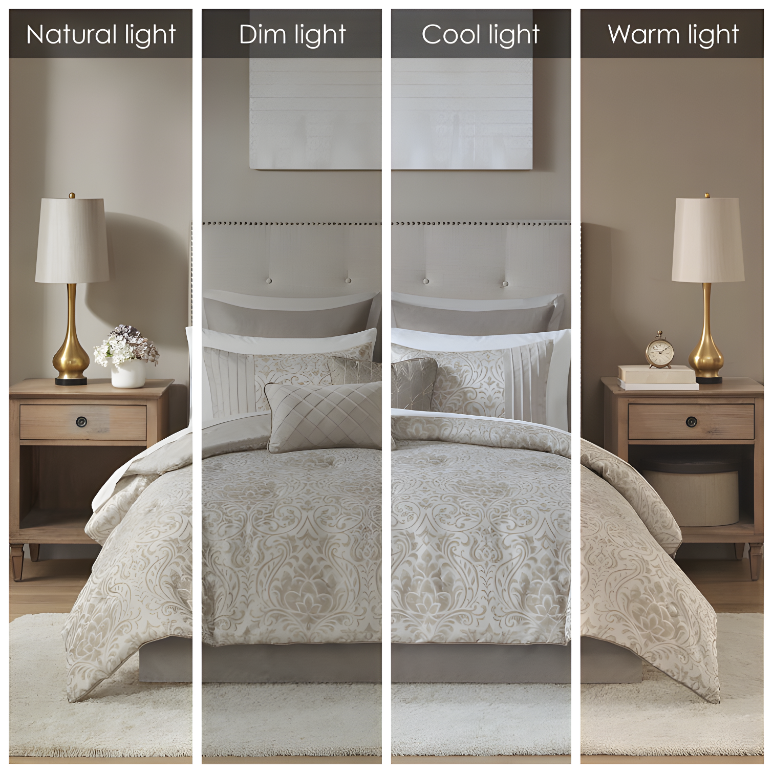 Madison Park Emilia 12 Piece Jacquard Comforter Set with Bed Sheets
