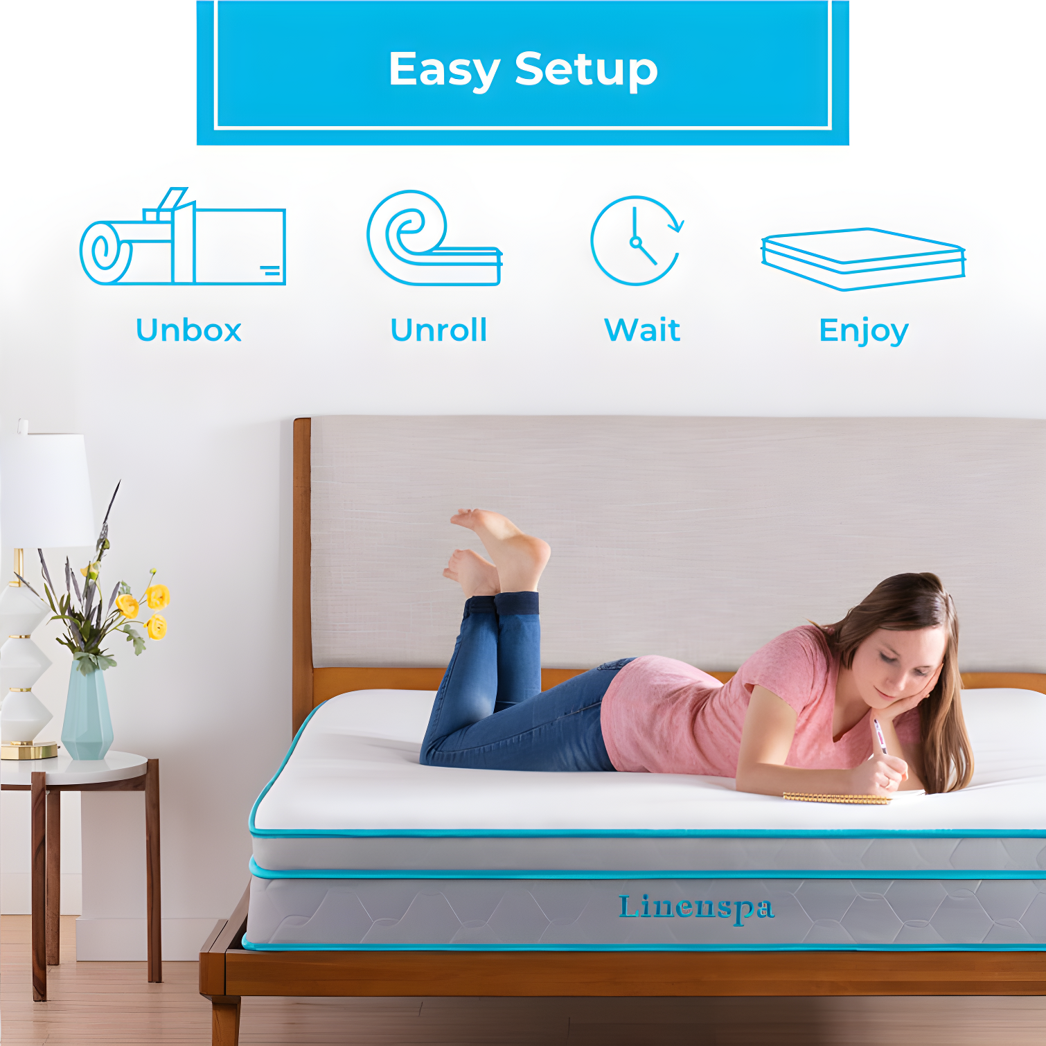 Linenspa Essentials Linenspa Essentials 10 In. Medium Gel Memory Foam Hybrid Mattress