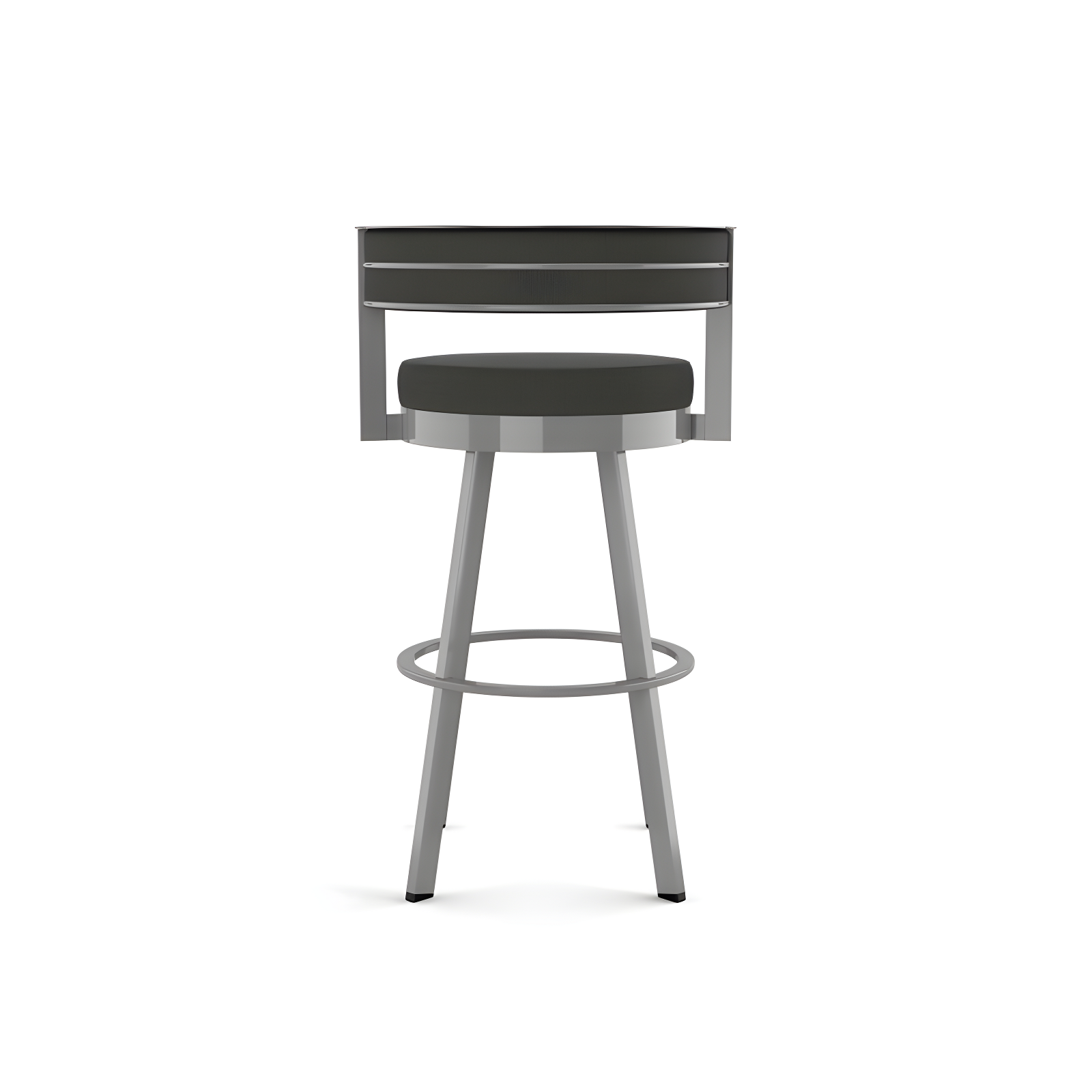 26.13" Browser Swivel Counter Height Barstool with Upholstered Seat - Amisco: Metal Frame & Footrest