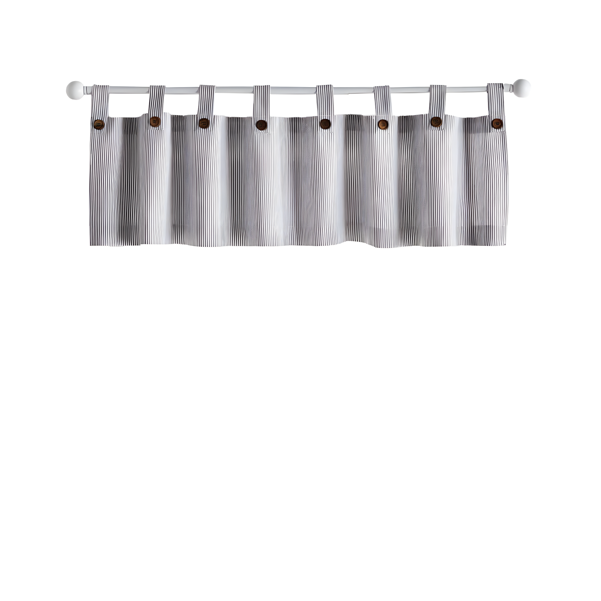 Gracie Oaks Liviana Striped Cotton Tailored 60'' W Window Valance