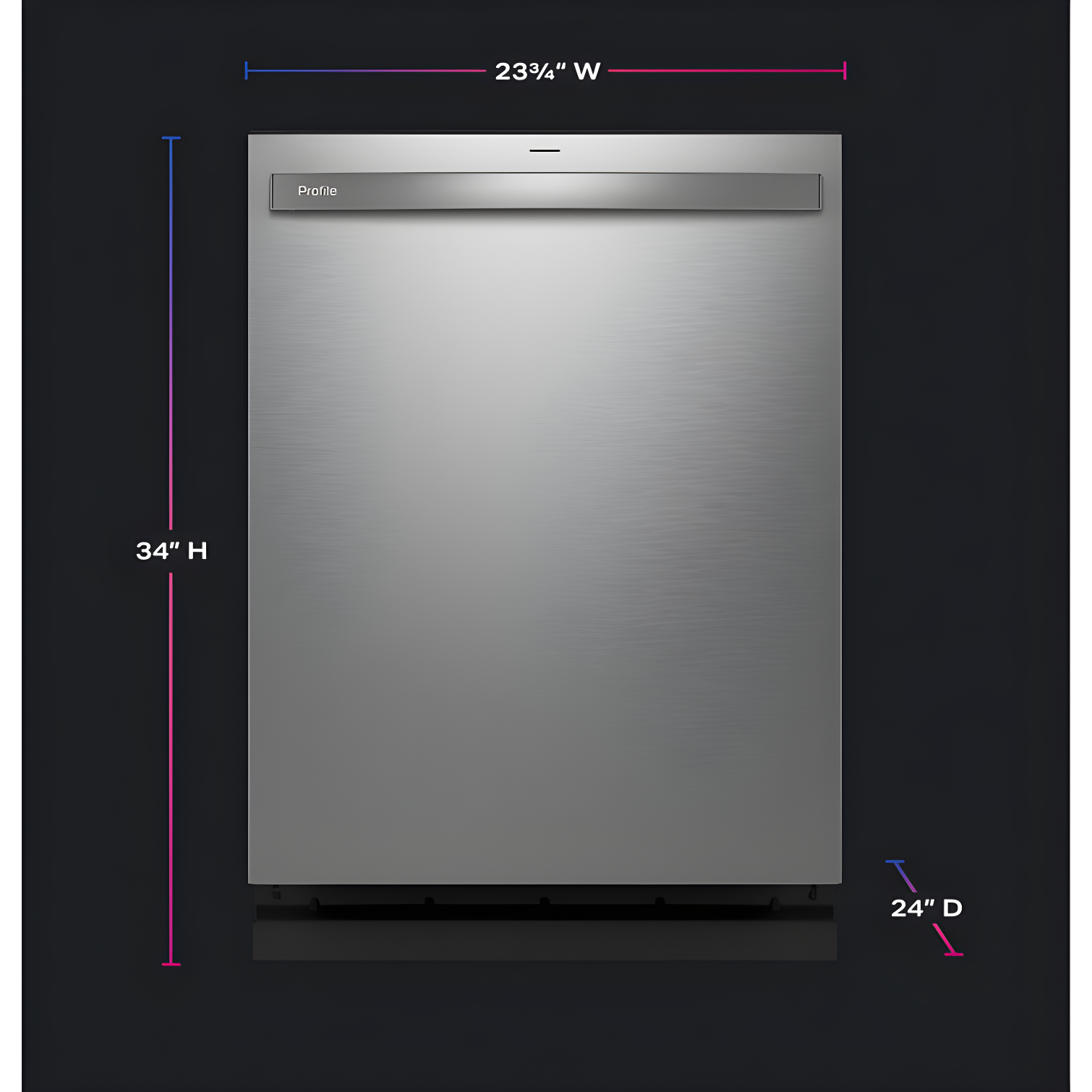 GE Profile™ PDT715SYVFS 24" 44 Decibel ENERGY STAR Certified Smart Built-in Top Control Dishwasher with Adjustable Rack and Tub