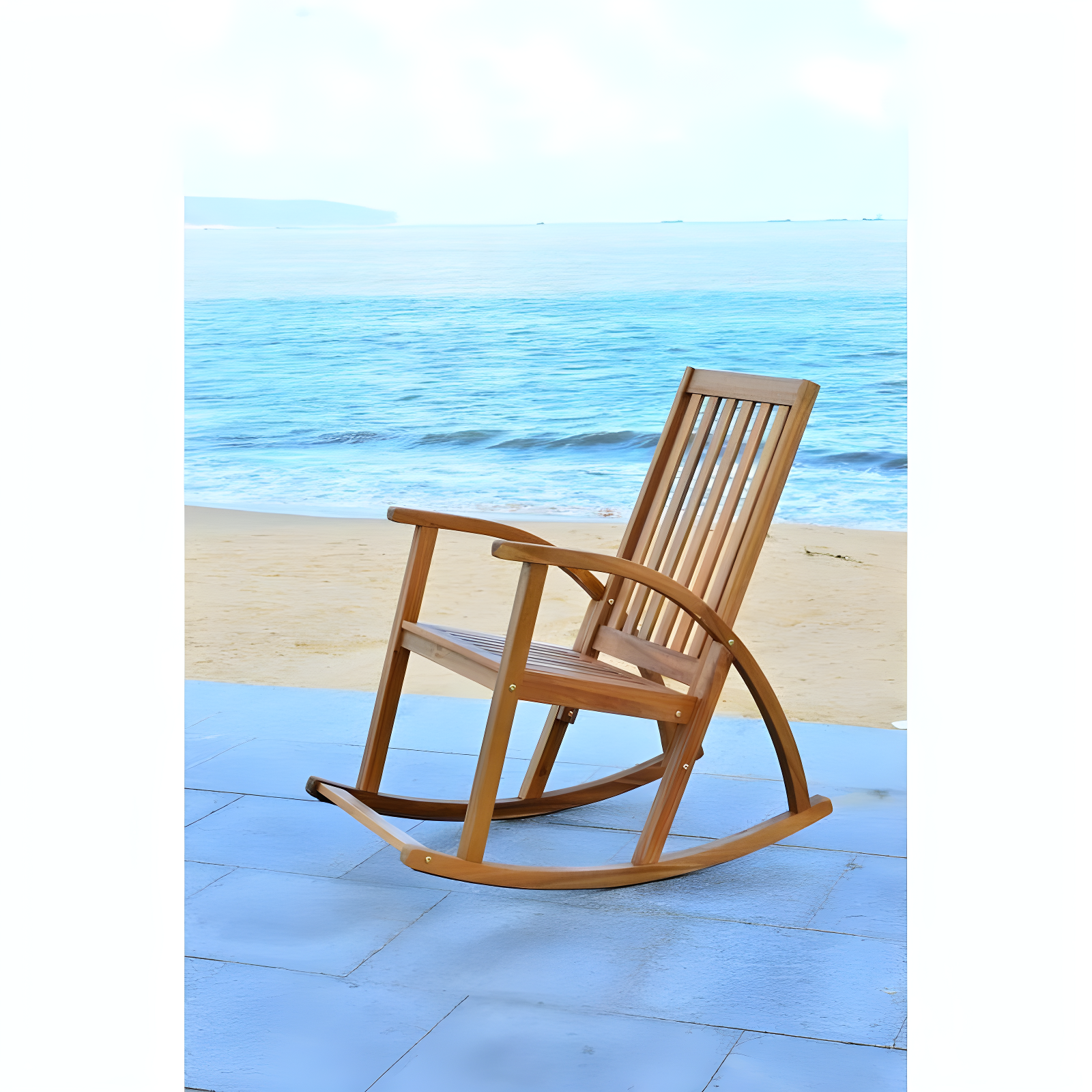 Clayton Rocking Chair Indoor/Outdoor - PAT7003 - Teak - Safavieh