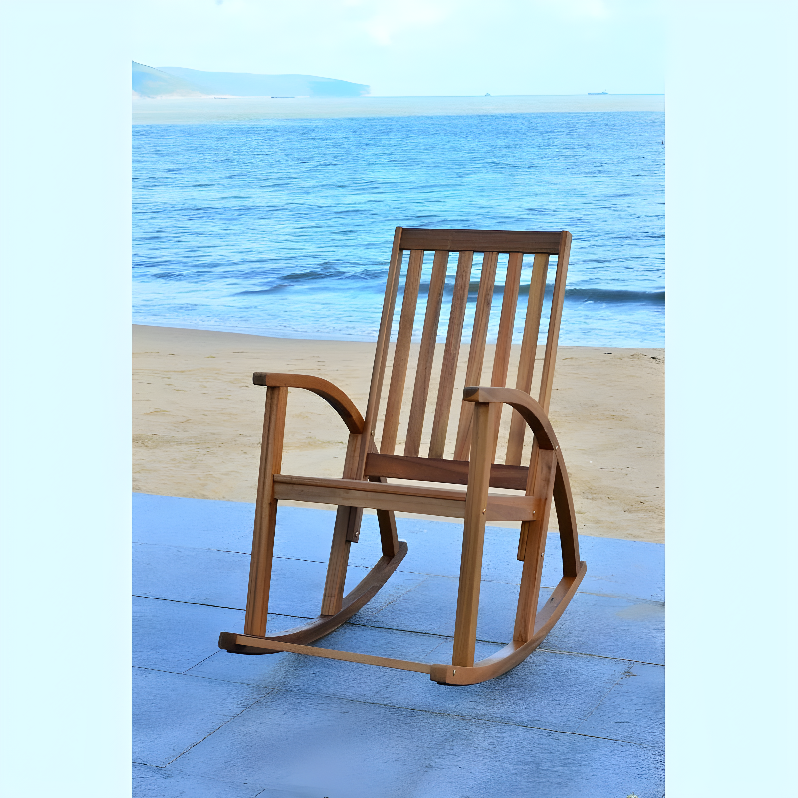 Clayton Rocking Chair Indoor/Outdoor - PAT7003 - Teak - Safavieh