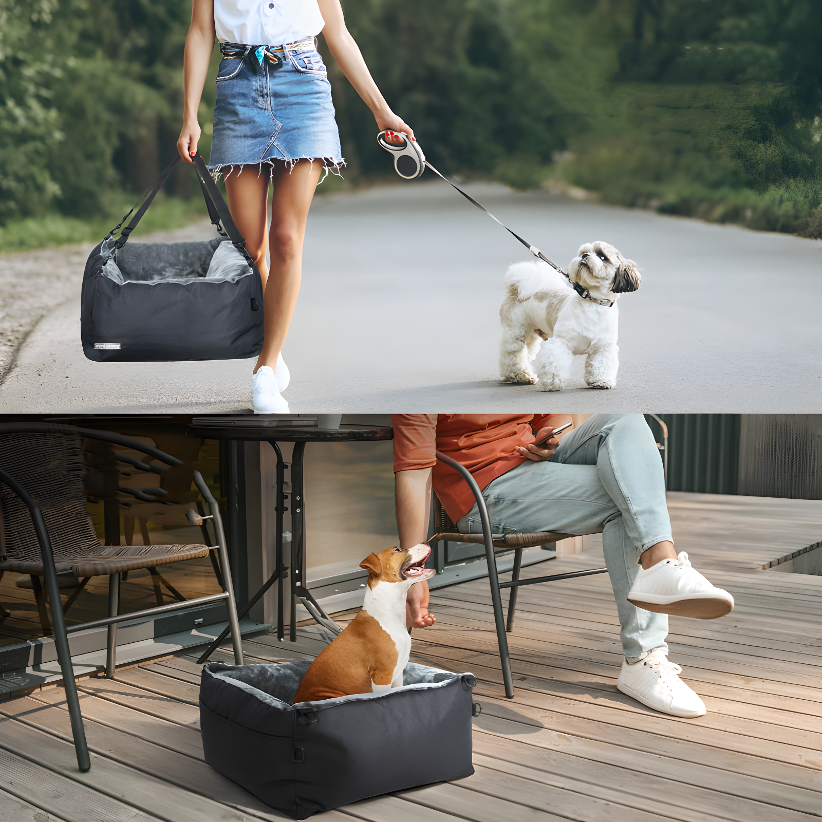 ATCHISON Detachable Washable and Waterproof Puppy Booster Car seat Soft Portable Dog Bed