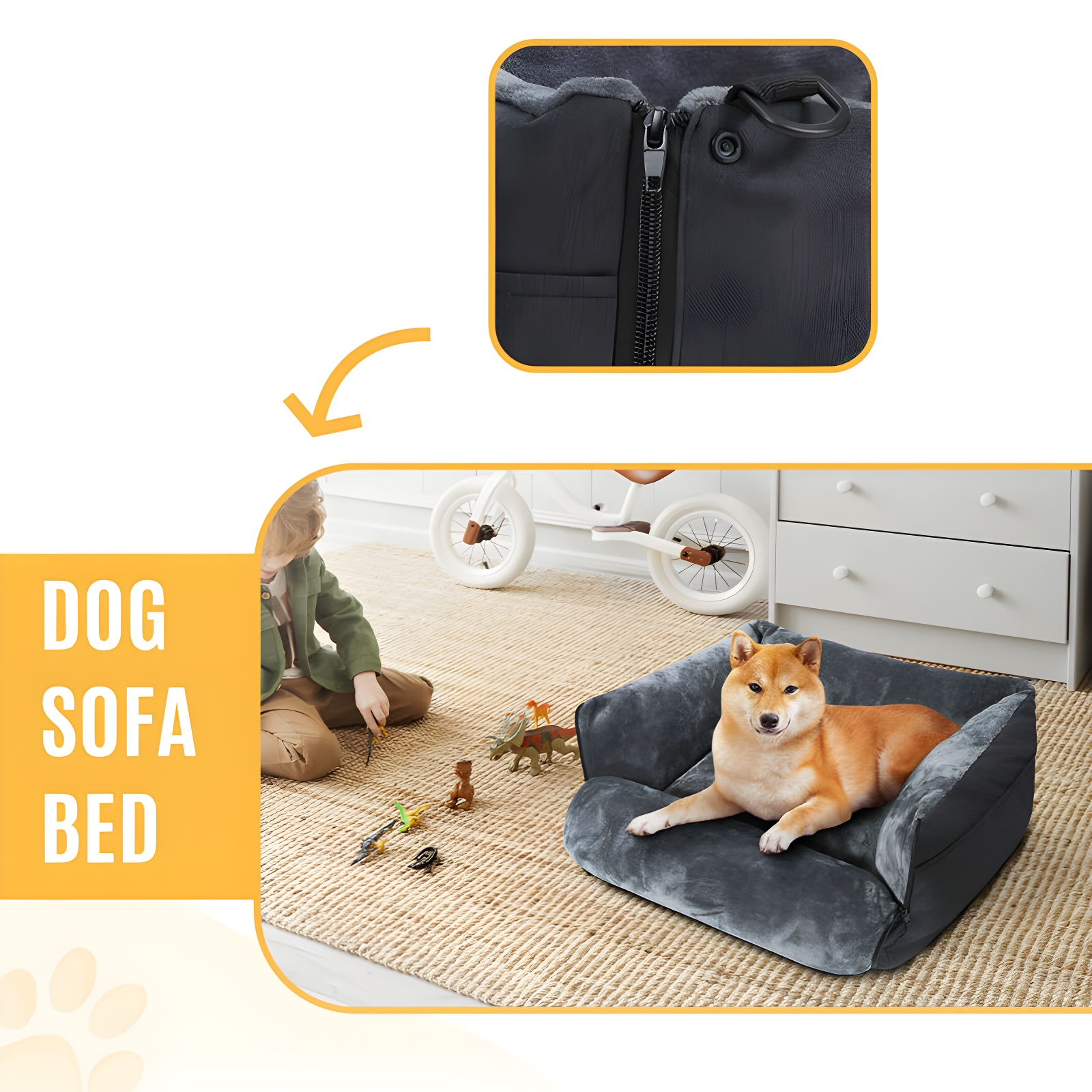 ATCHISON Detachable Washable and Waterproof Puppy Booster Car seat Soft Portable Dog Bed