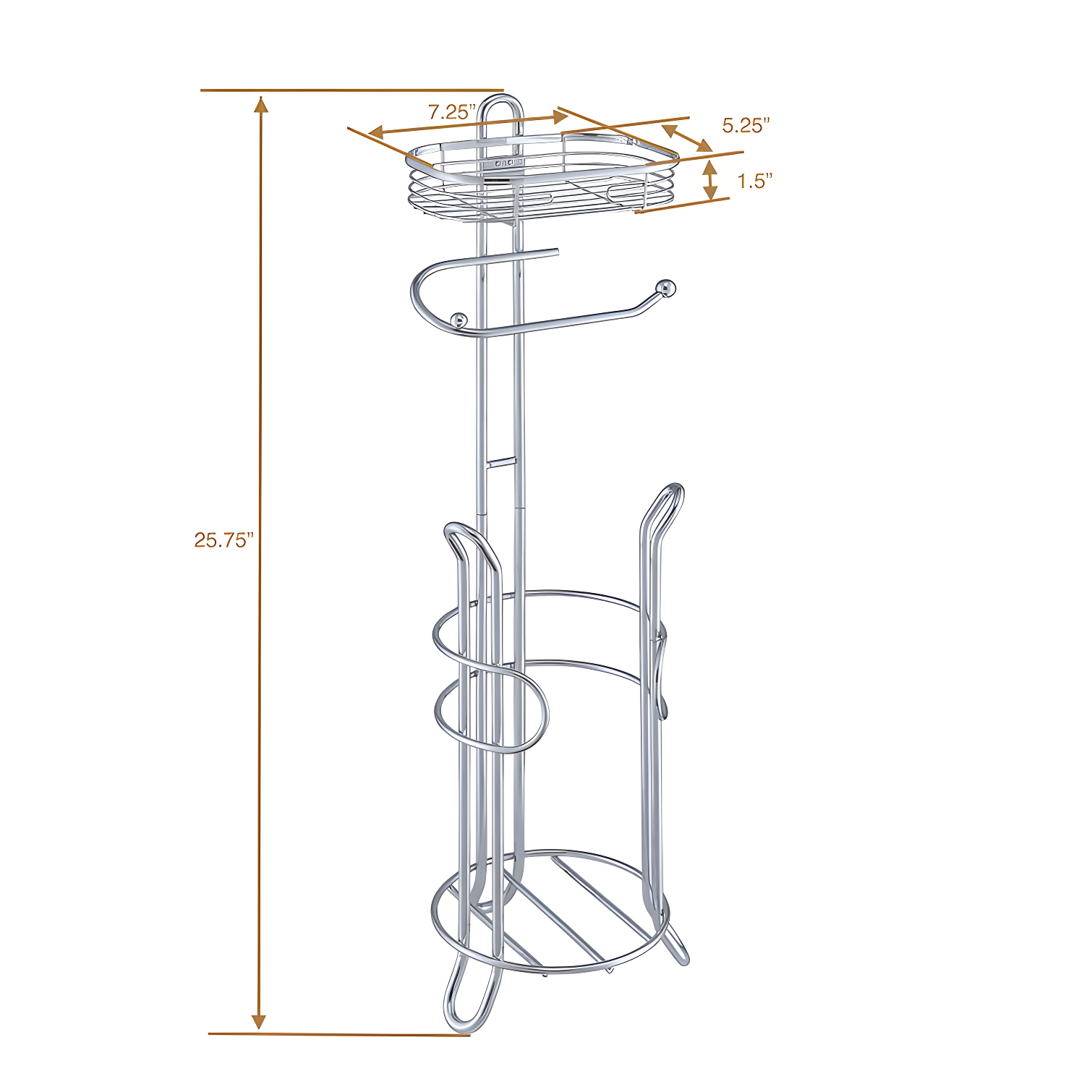 Bathroom Heavyweight Toilet Tissue Paper Roll Storage Holder Stand