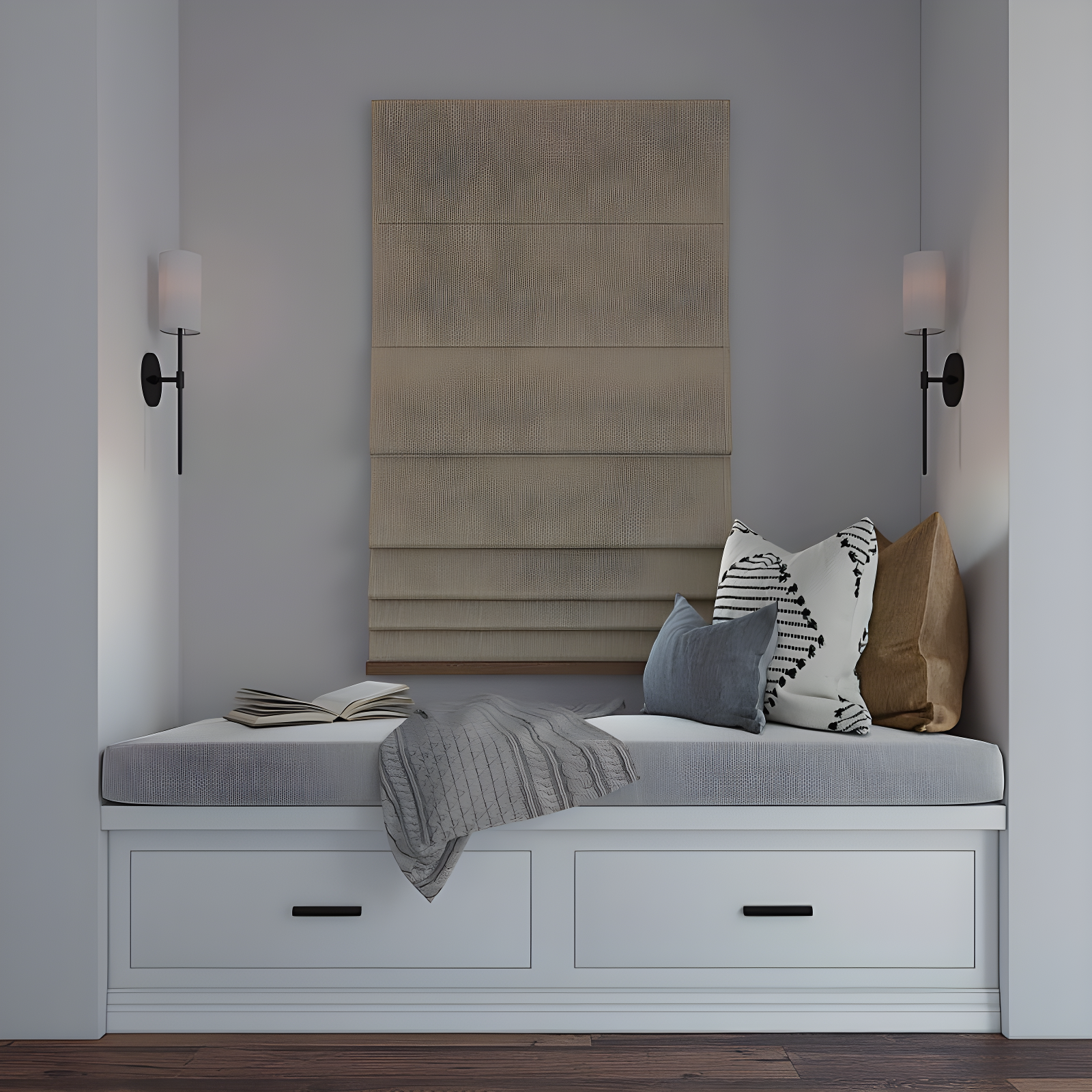 Sun Zero Pryer Textured 100% Blackout Cordless Roman Shade