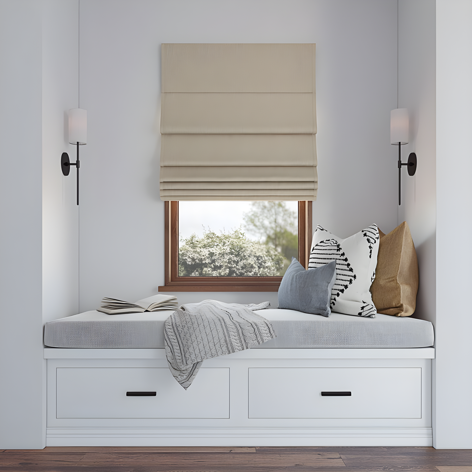 Sun Zero Pryer Textured 100% Blackout Cordless Roman Shade