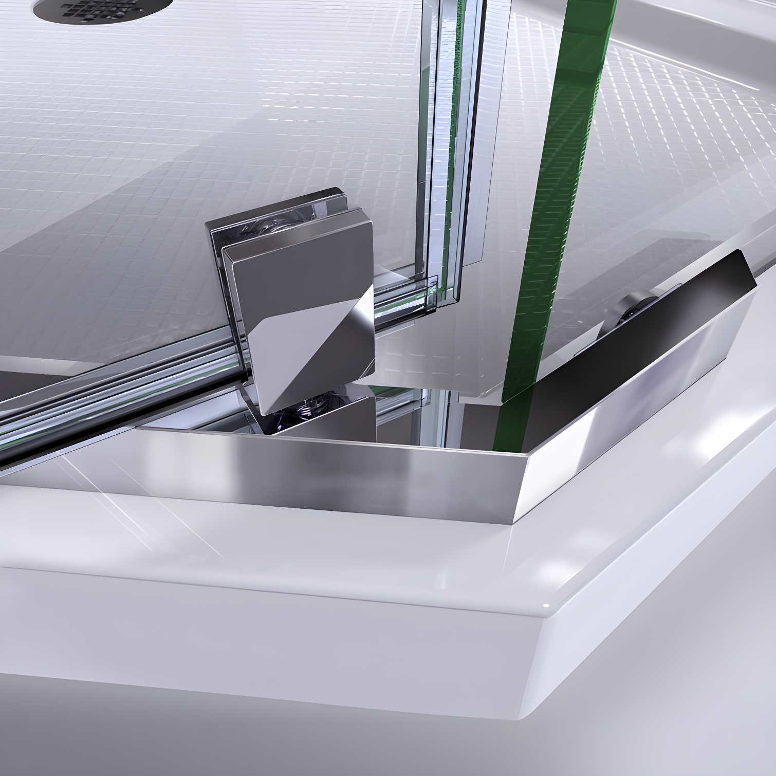 Prism 40" W x 40" D x 74.75" H Frameless Neo-Angle Reversible Shower Kit with Towel Bar and Base Included