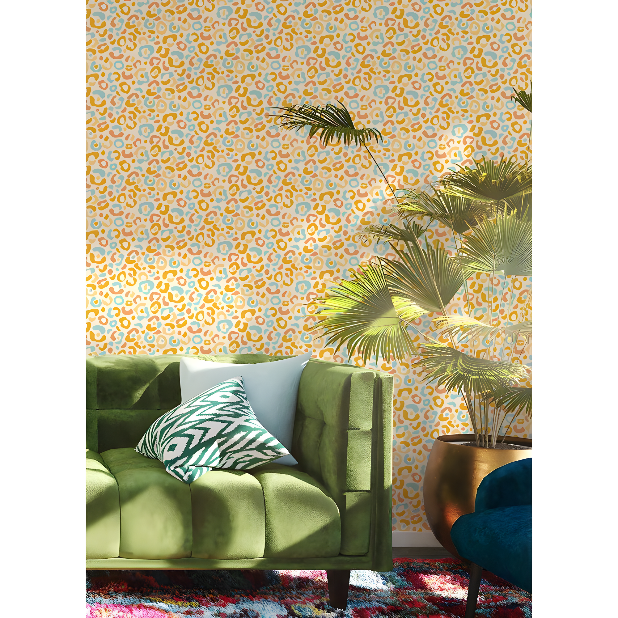 Aelfie Multi Warm Leopard Spots Peel & Stick Wallpaper