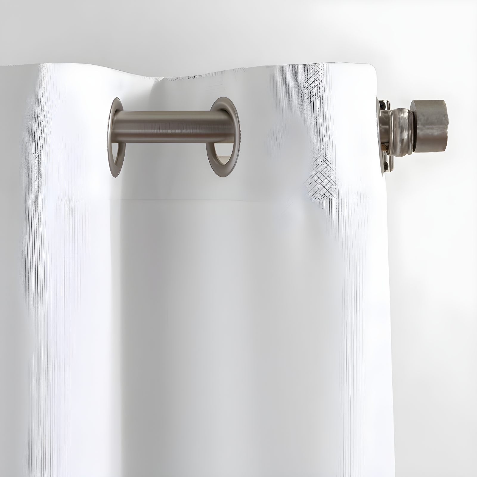 84"x40" Sora Casual Textured Light Filtering Grommet Top Curtain Panel White - No. 918