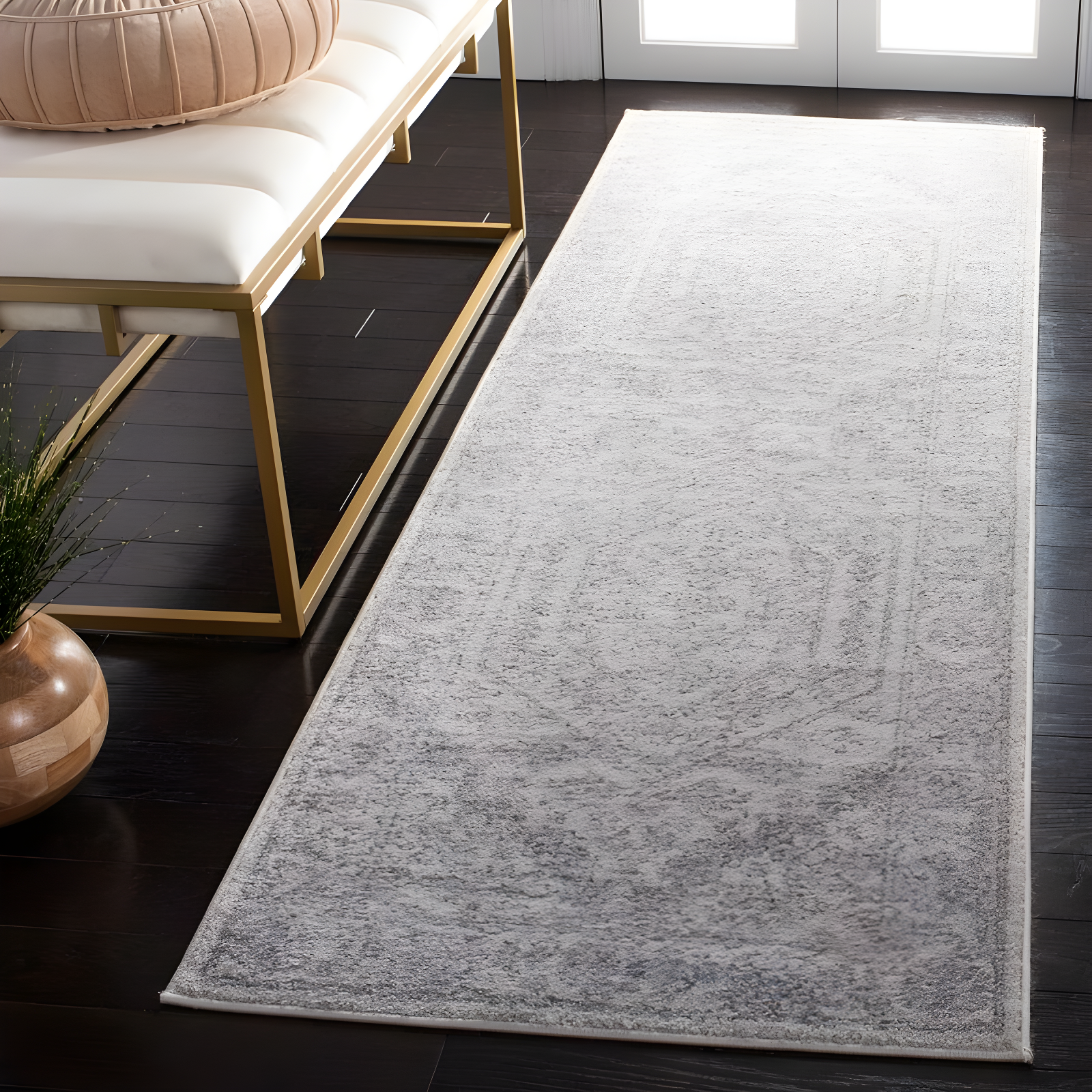 Adirondack ADR108 Power Loomed Runner Rug  Ivory / Silver 2'-6" X 8' - Safavieh.