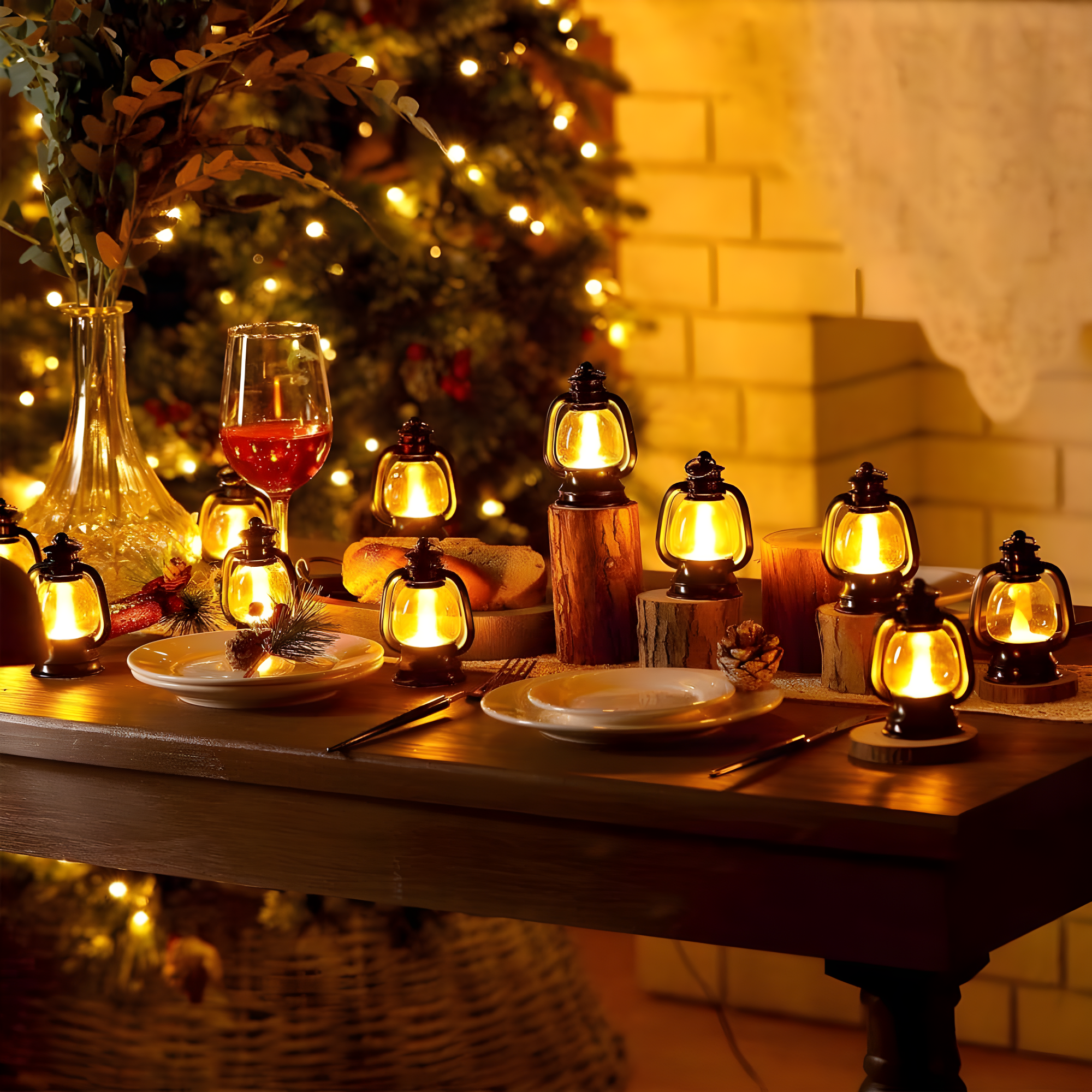 12 Pcs Mini Lantern, Lantern Centerpieces for Tables with LED Simulation Candle, 4 Inch Small Hanging Lantern, Lanterns Decorative for Wedding Centerpiece Tables (Warm Yellow