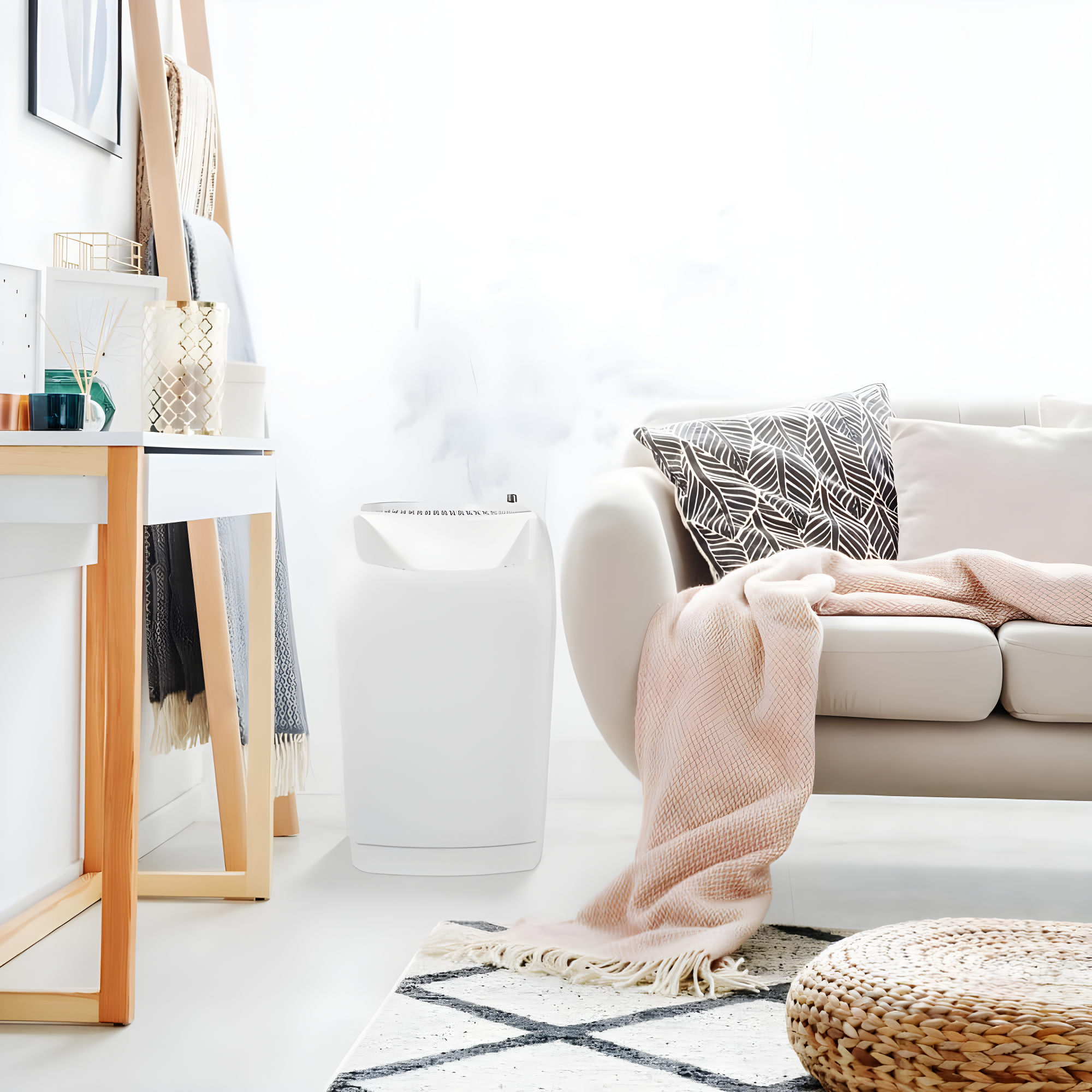 AIRCARE 696 400HB Whole House Credenza Evaporative Humidifier for 3600 sq. ft, Light Oak