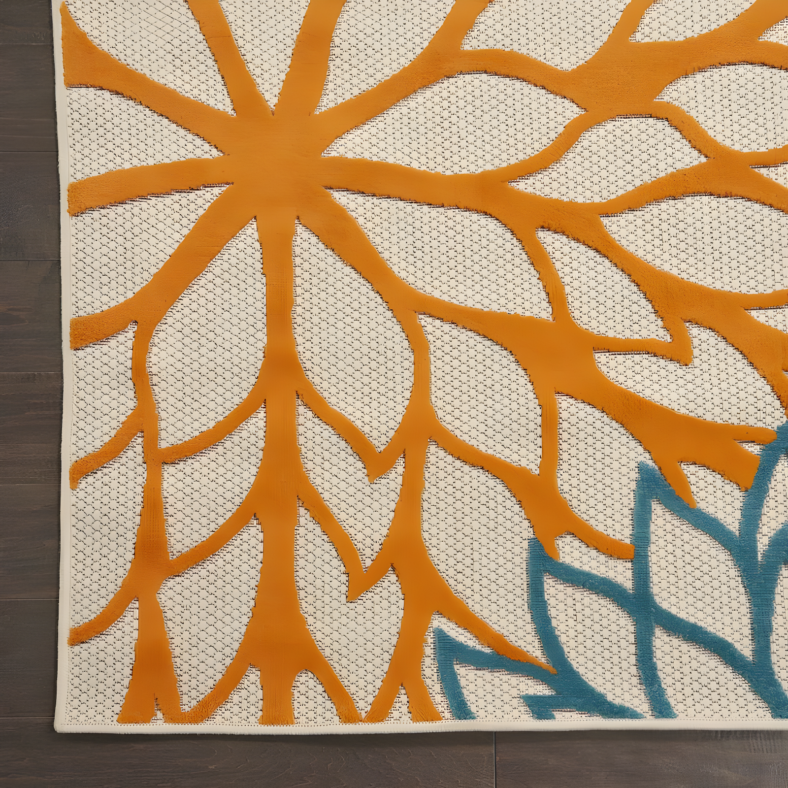 Nourison Aloha Floral Bloom Flatweave High-Low Indoor Outdoor Area Rug Green 6' x 9'