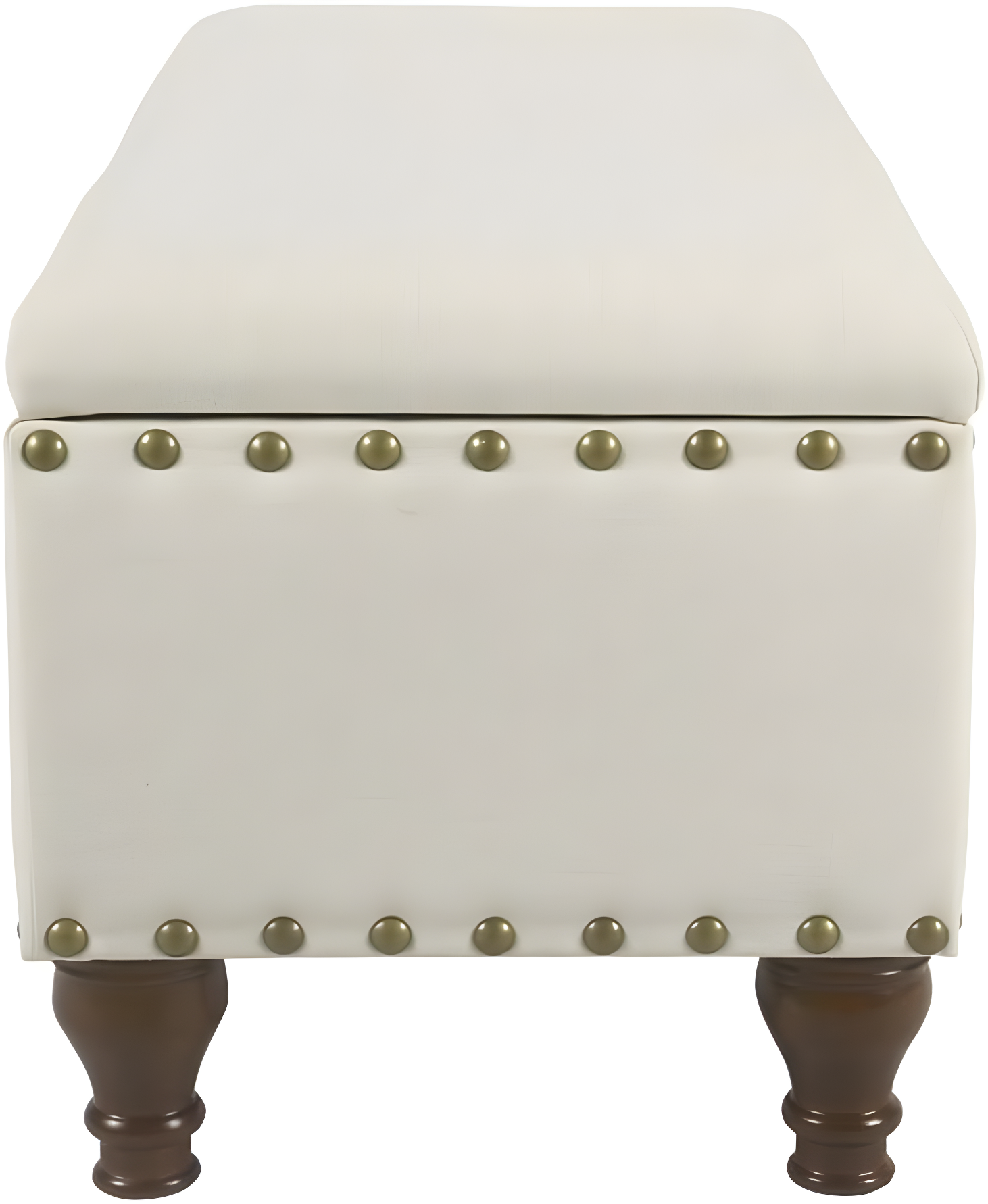 Large Storage Bench with Nailhead Trim Cream - HomePop