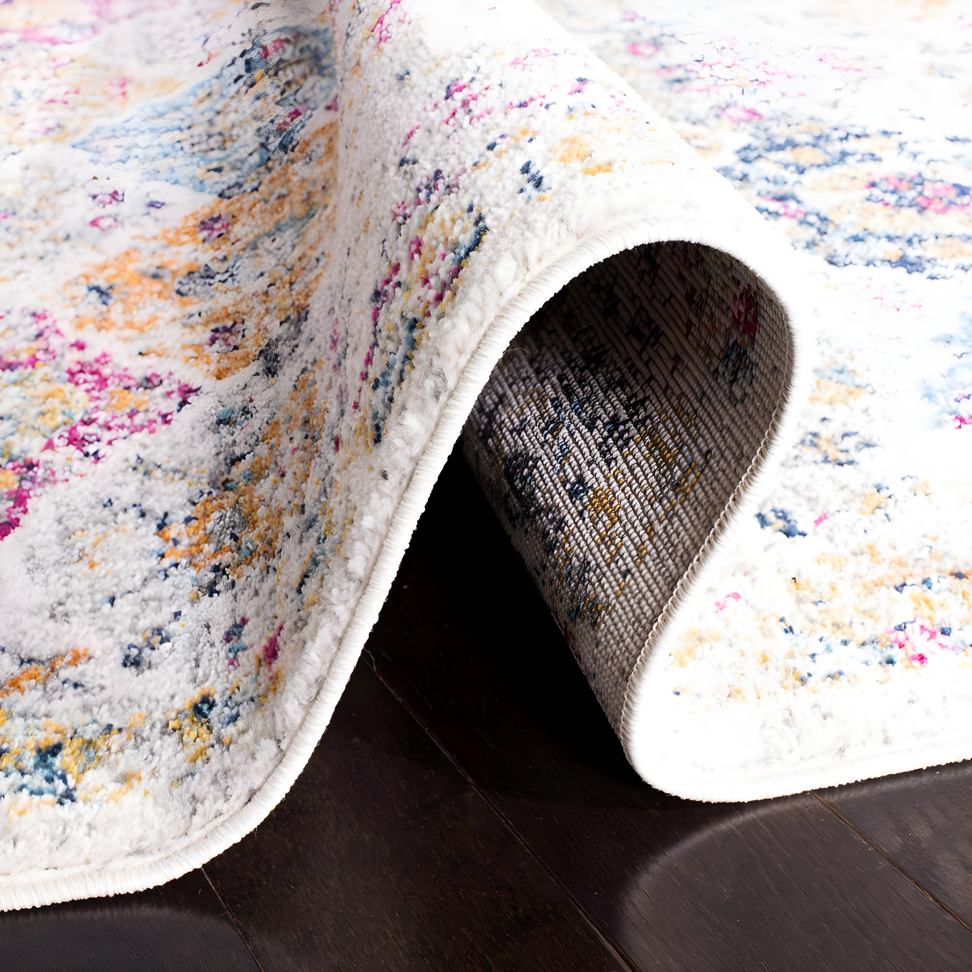 Madison MAD611 Power Loomed Indoor Area Rug - Cream/Multi - 9' Round - Safavieh