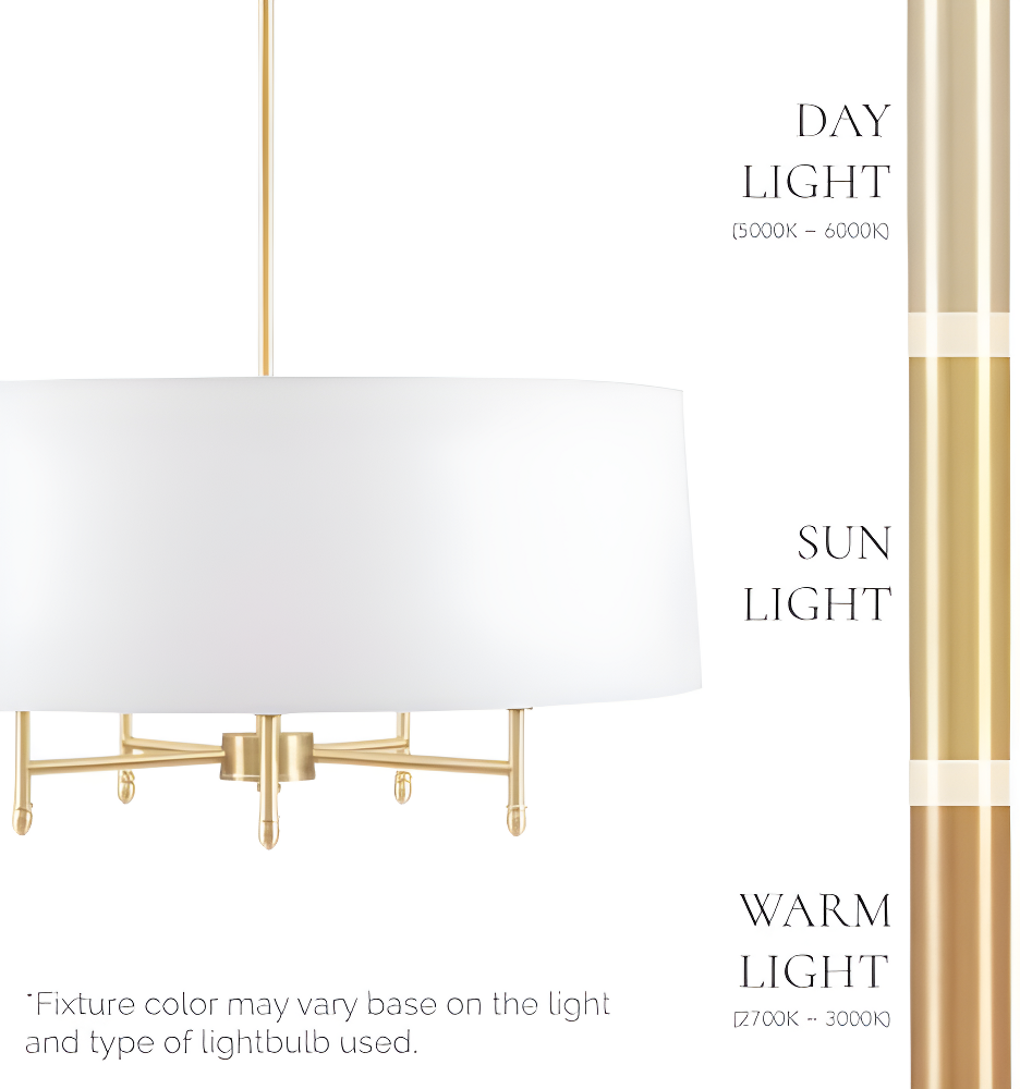 Presidio 5-Light Dimmable Chandelier with Drum-shaped Fabric Shade & Adjustable Height