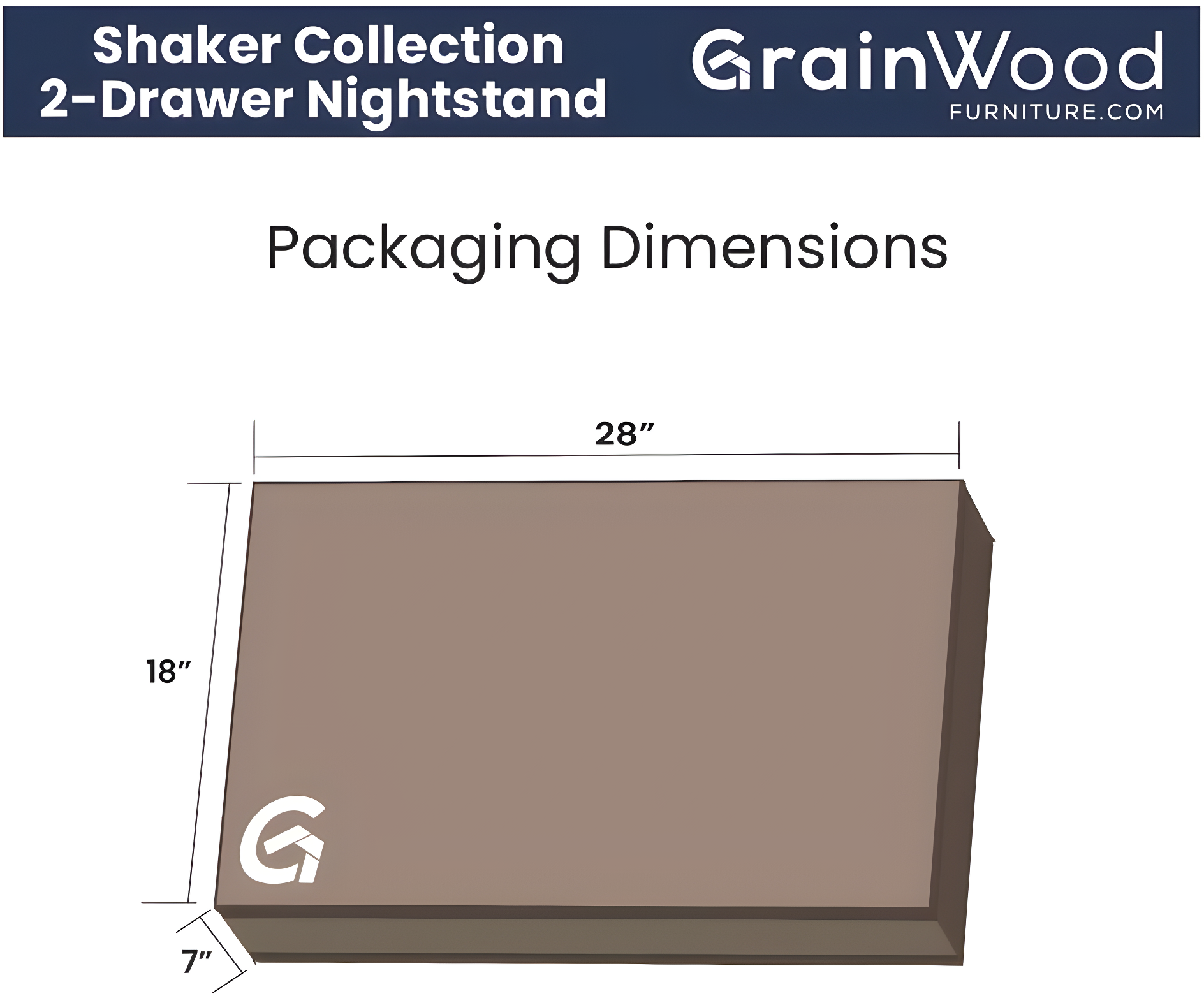 Shaker 2 - Drawer Solid Wood Nightstand