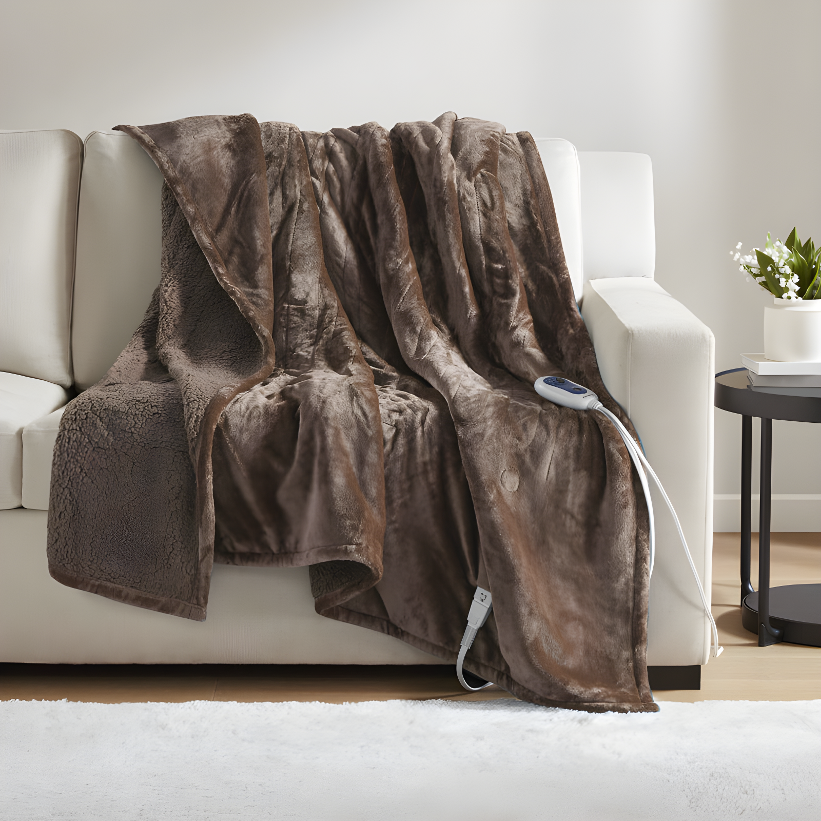 Beautyrest Beautyrest Heated Microlight to Berber Throw