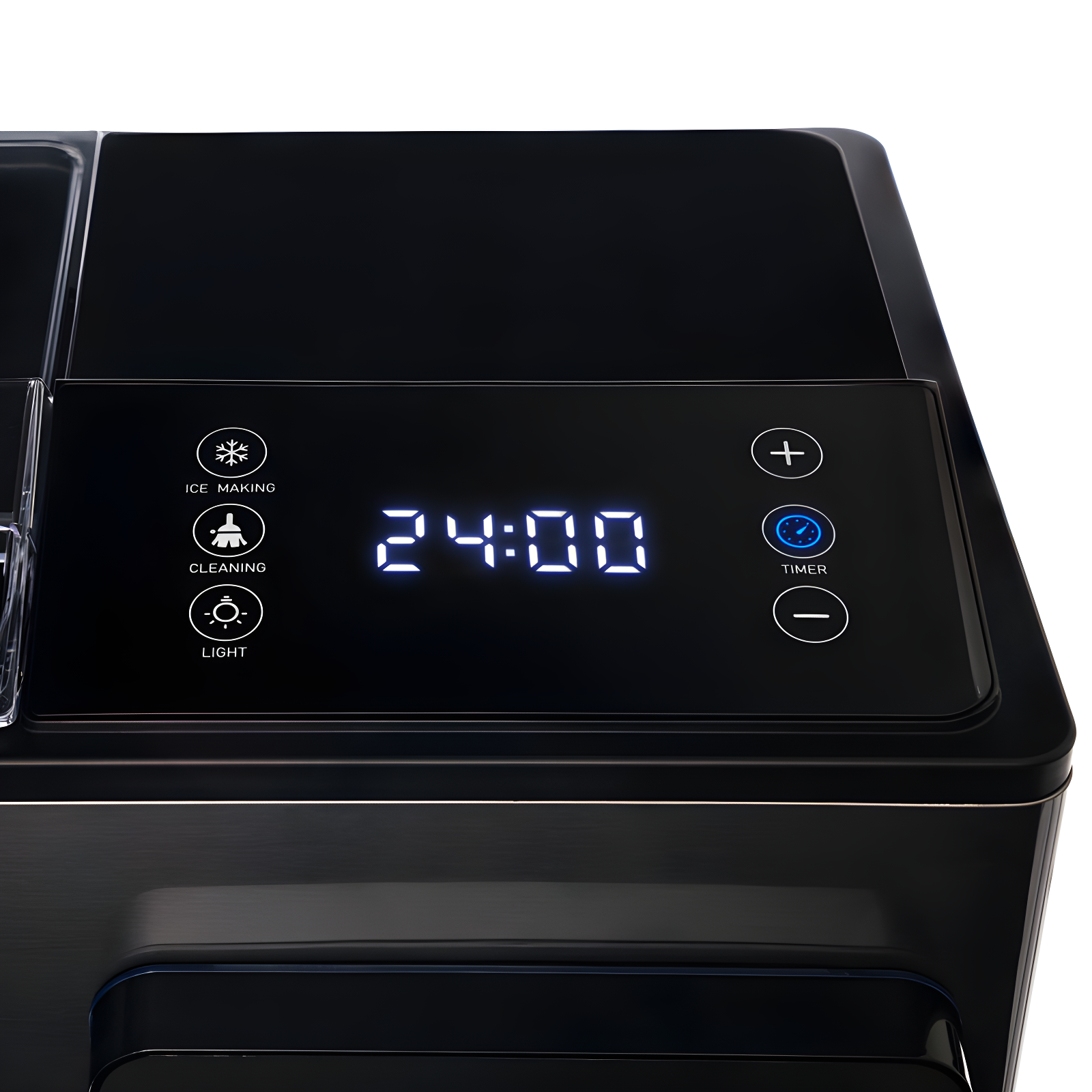 Luma Nugget Countertop Ice Maker, 44 lbs in 24 hours, Black Stainless Steel Ice Machine
