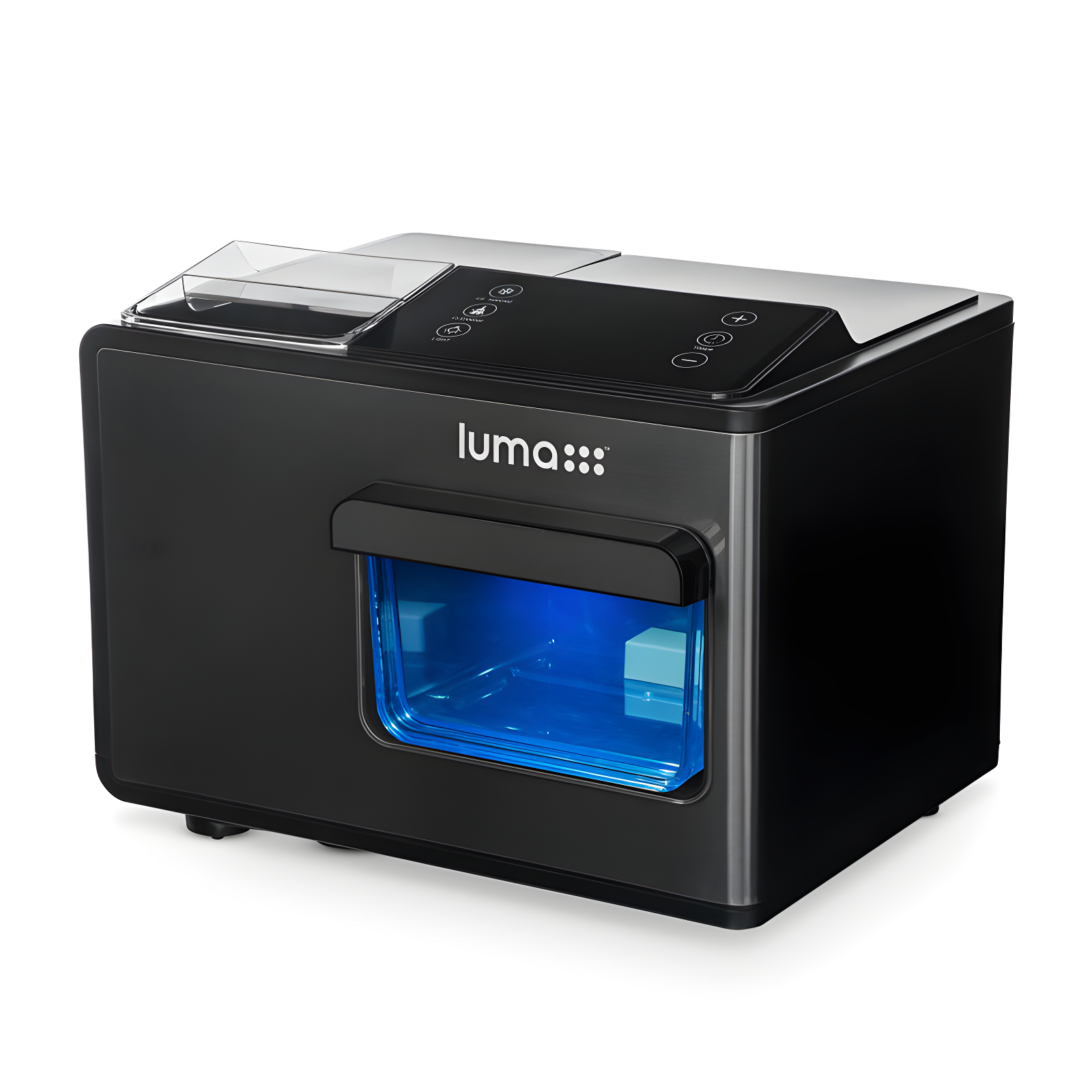 Luma Nugget Countertop Ice Maker, 44 lbs in 24 hours, Black Stainless Steel Ice Machine