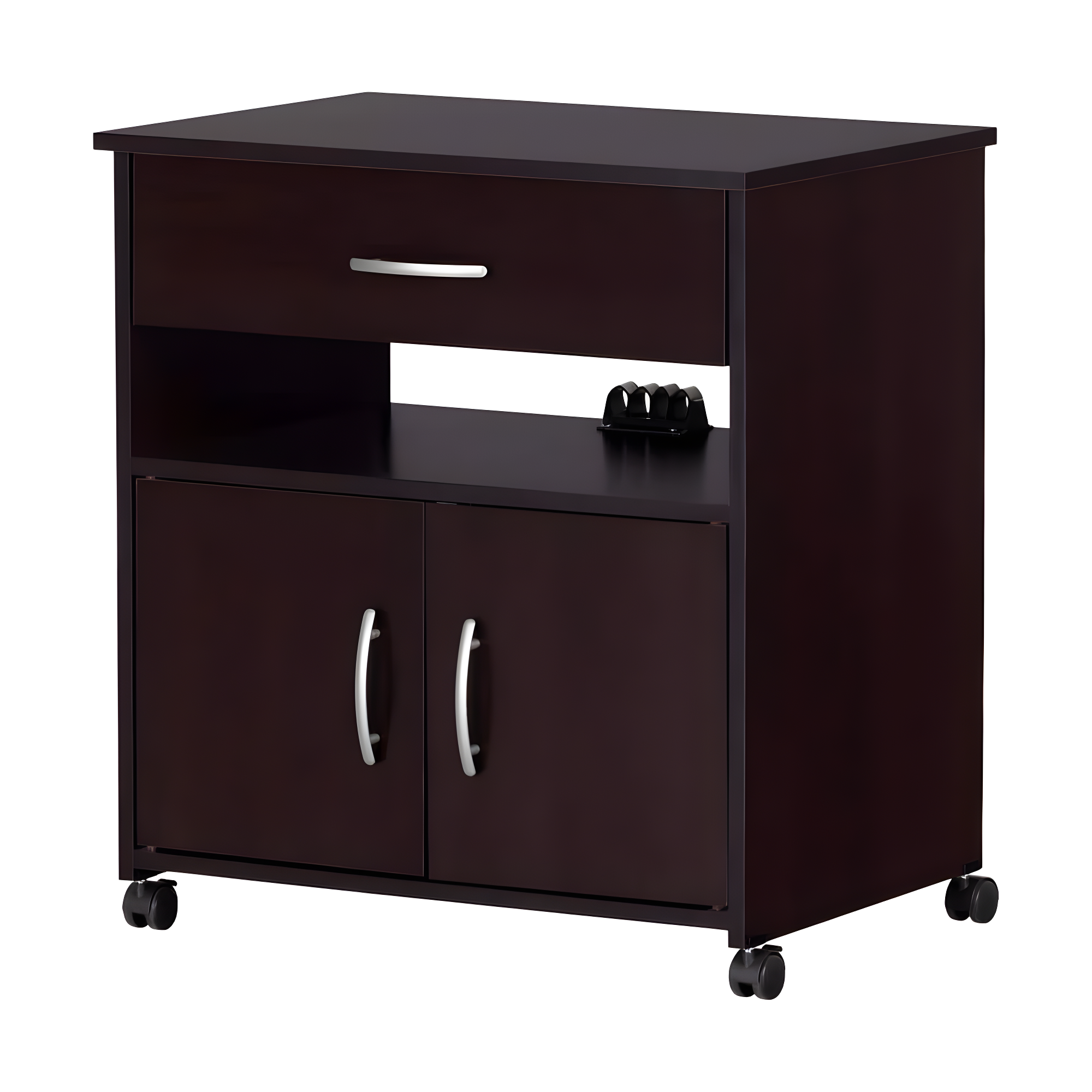 South Shore Axess 29.25'' H x 26.75'' W 2 - Cabinet Utility Cart with Wheels