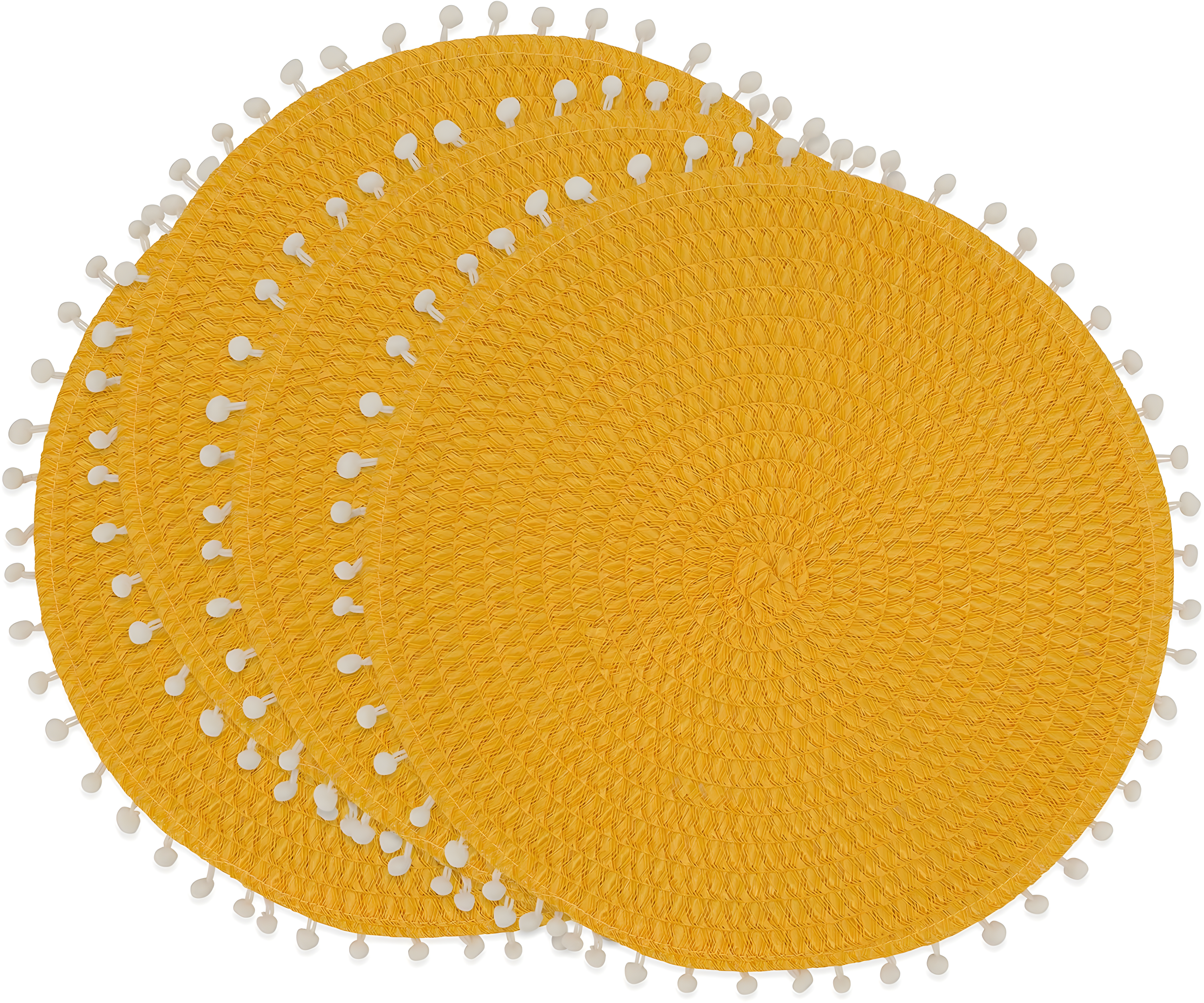 Saro Brielle Collection Polypropylene Plastic No Pattern Round Placemat (Set of 4)