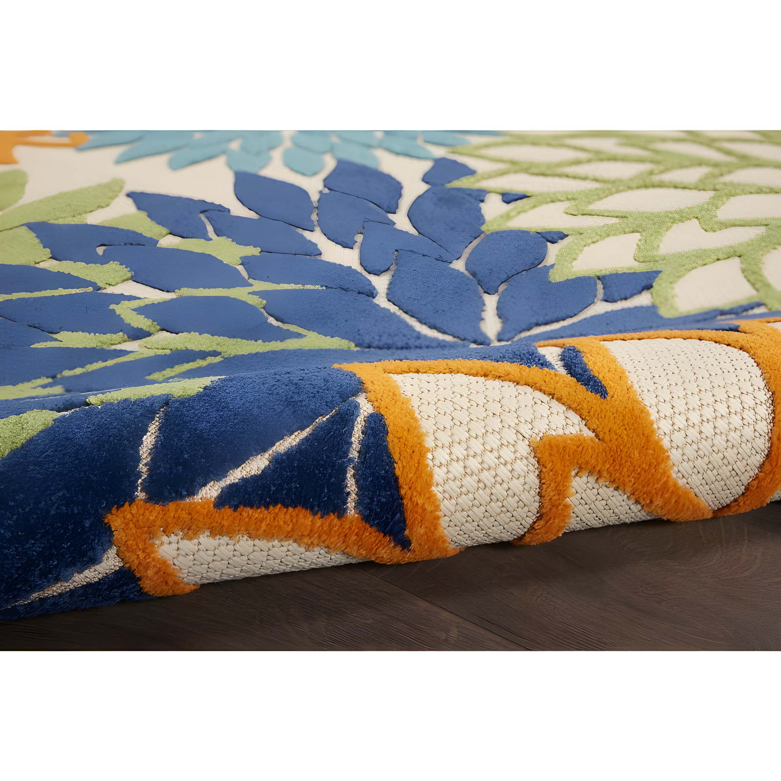 Nourison Aloha Floral Bloom Flatweave High-Low Indoor Outdoor Runner Rug Multicolor 2'3" x 10'