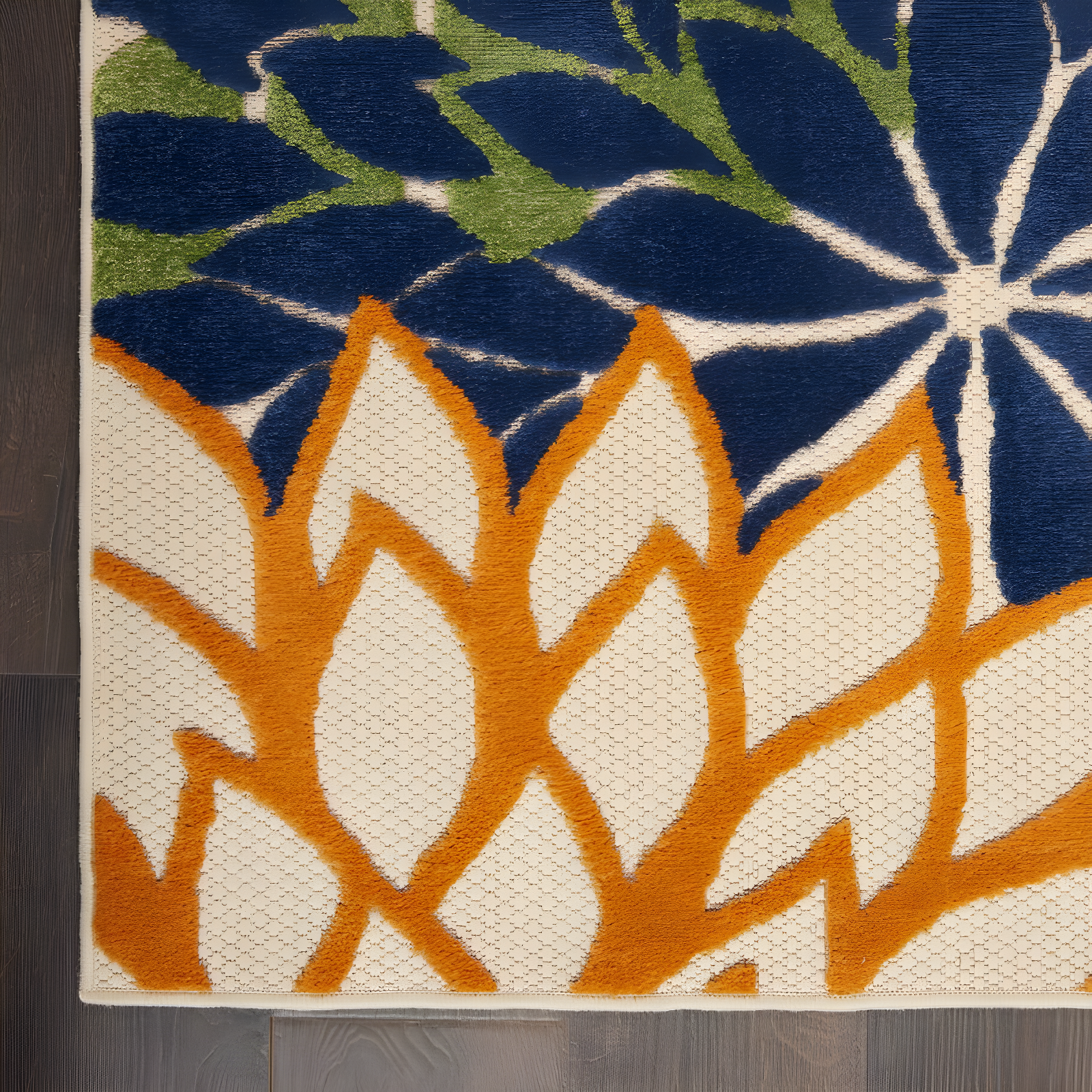 Nourison Aloha Floral Bloom Flatweave High-Low Indoor Outdoor Runner Rug Multicolor 2'3" x 10'