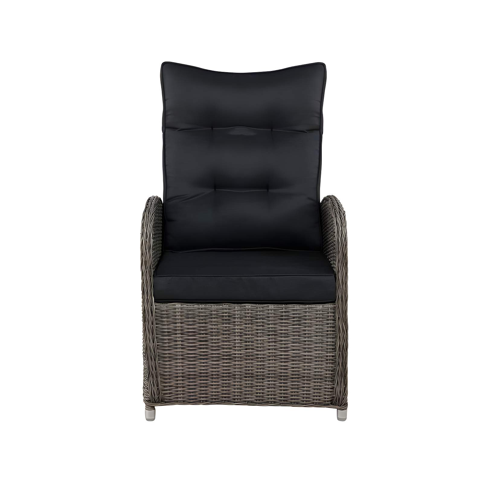 Monaco 2pc Wicker Outdoor Recliner & Ottoman - Gray - Alaterre Furniture: All-Weather, Water-Resistant Patio Set
