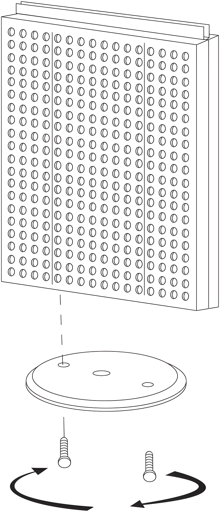 Revolving 16"W x 20.25"H Pegboard Counter Display