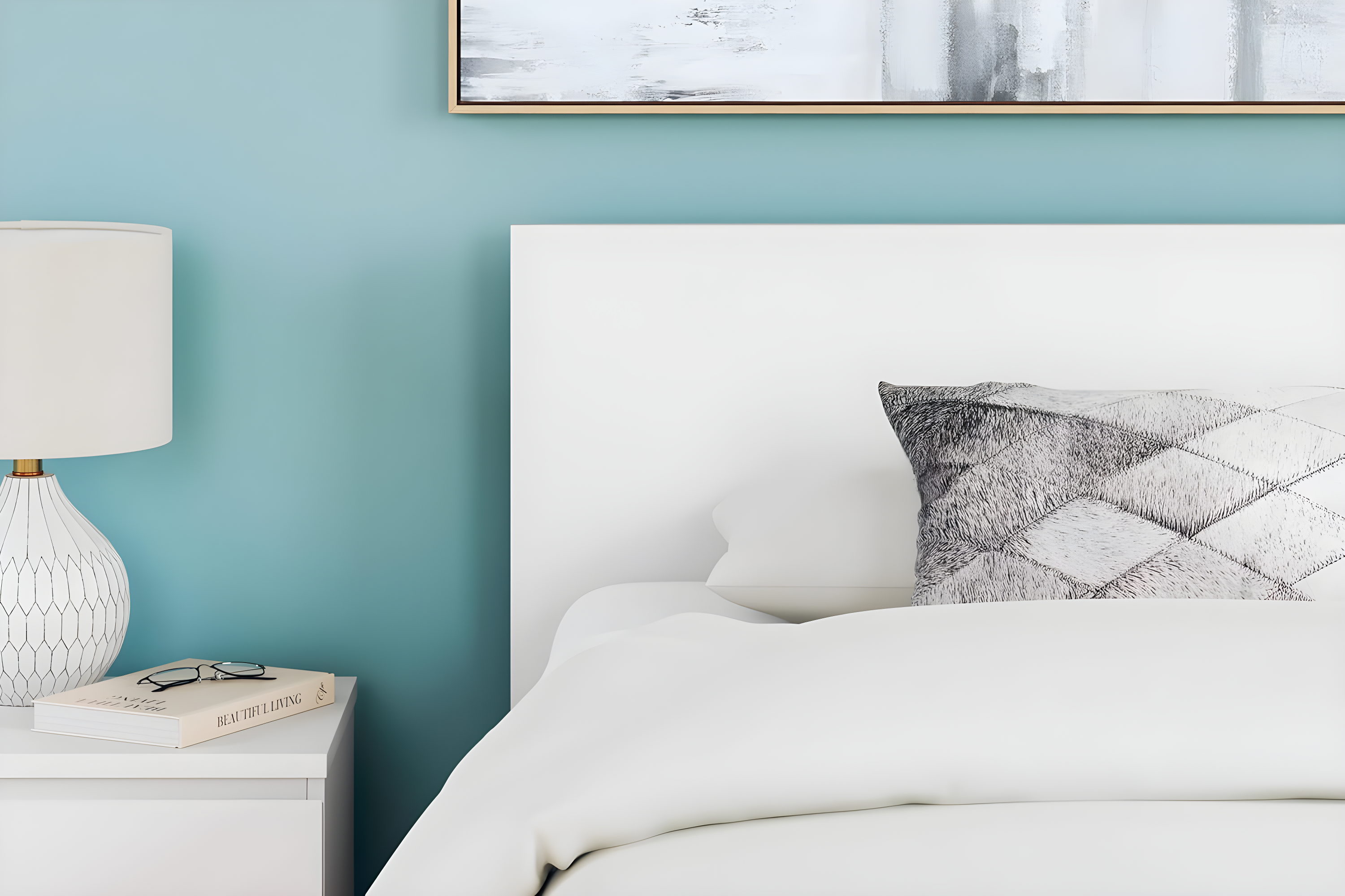 White Twin Wood Panel Bed with Adjustable Height