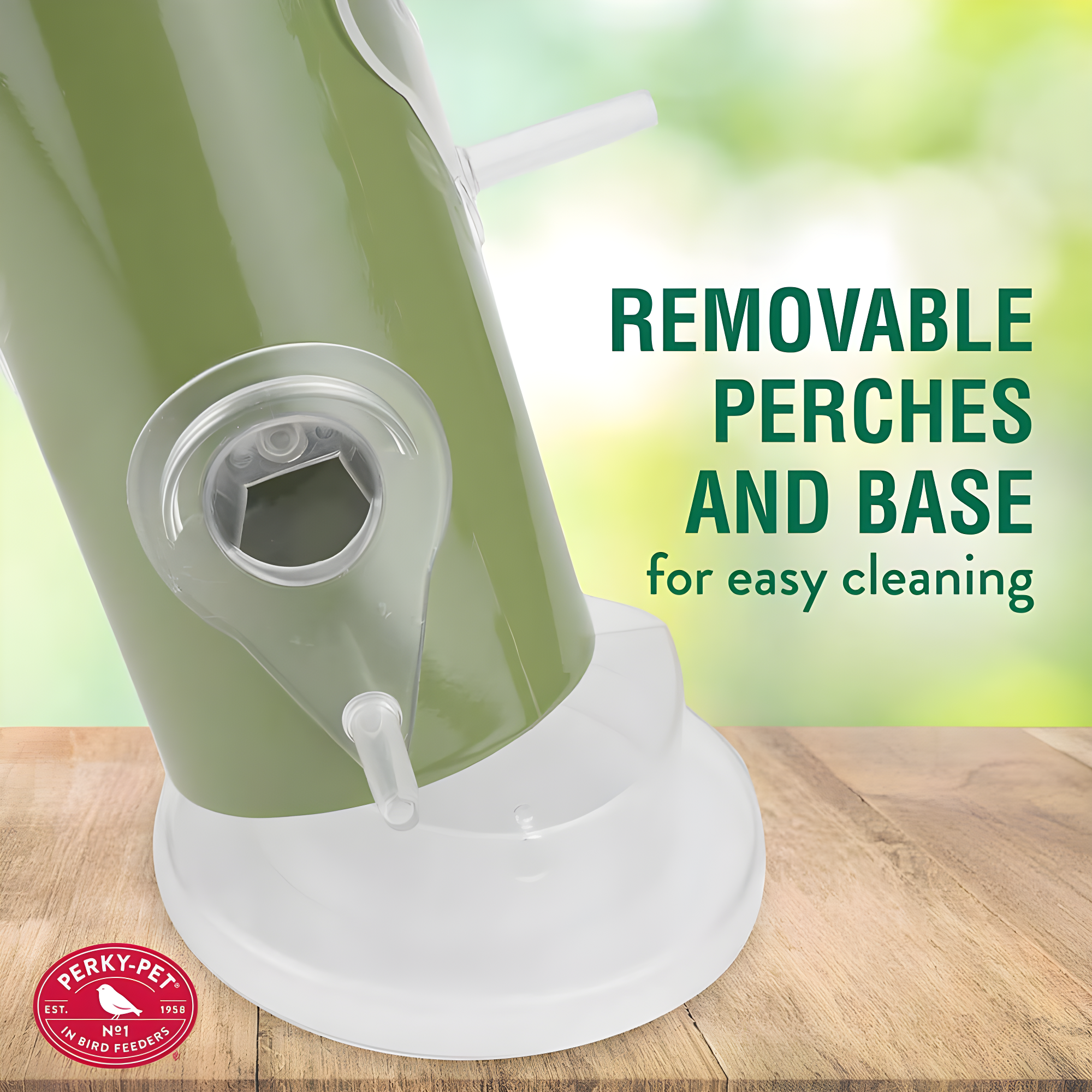 Perky-Pet Green Metal Wild Bird Tube Feeder - 1 lb Capacity