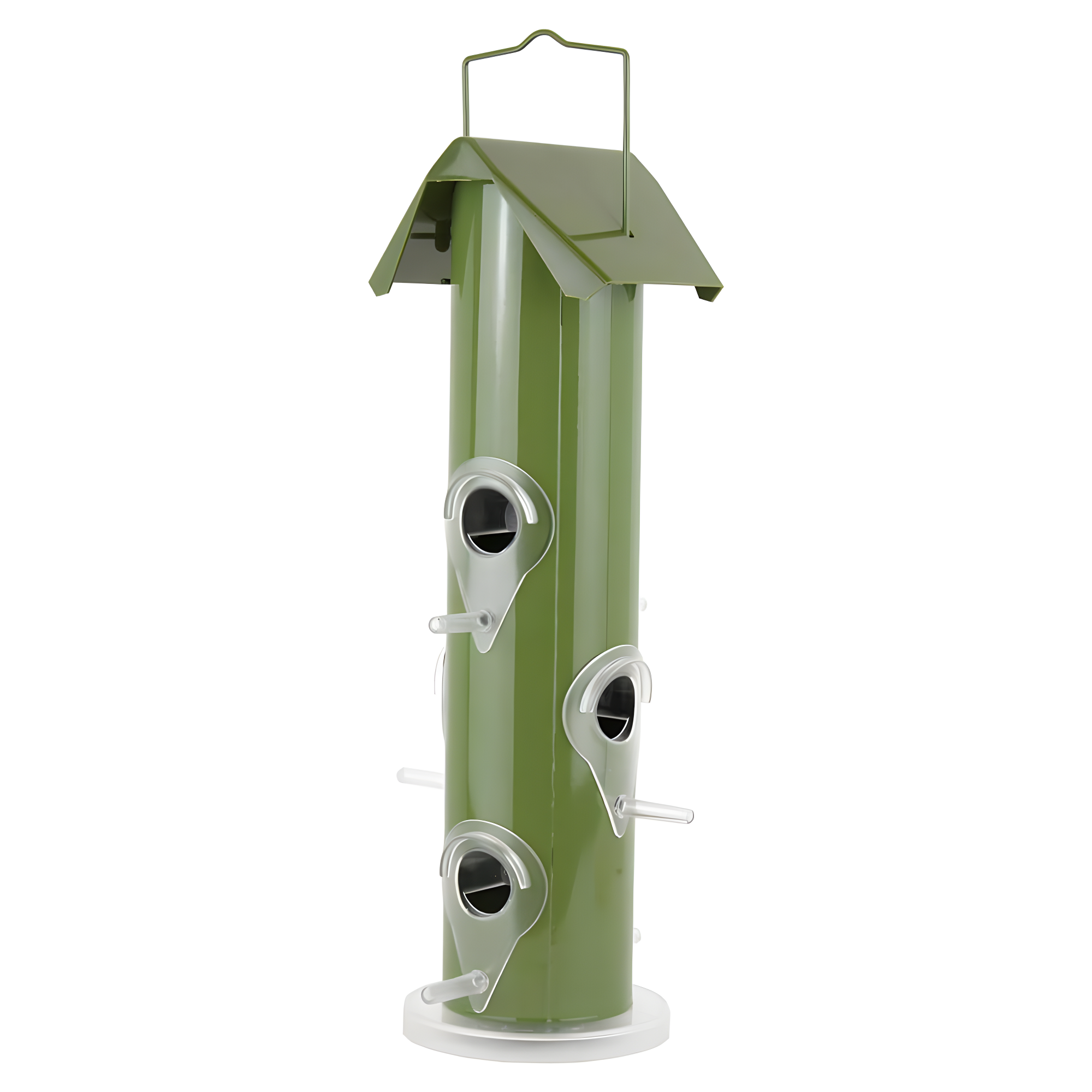 Perky-Pet Green Metal Wild Bird Tube Feeder - 1 lb Capacity