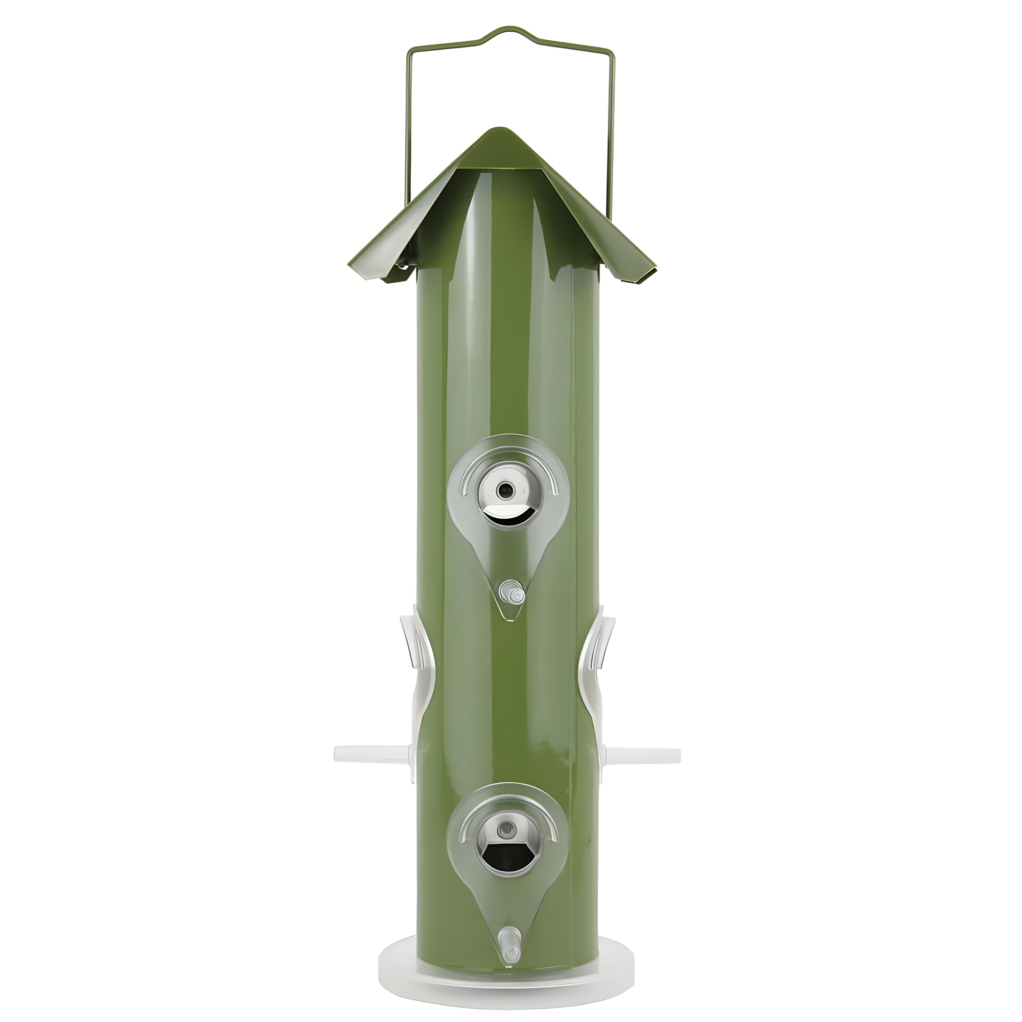 Perky-Pet Green Metal Wild Bird Tube Feeder - 1 lb Capacity