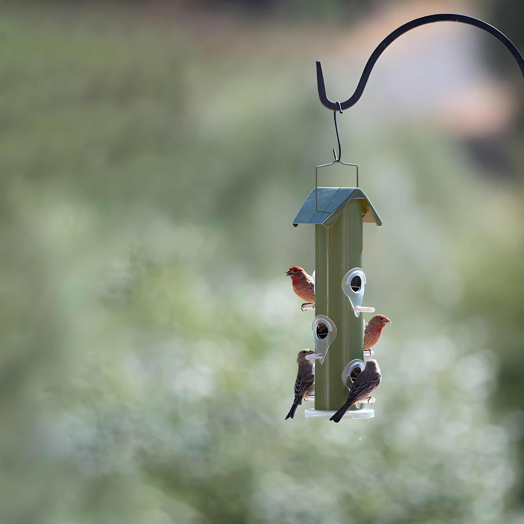 Perky-Pet Green Metal Wild Bird Tube Feeder - 1 lb Capacity