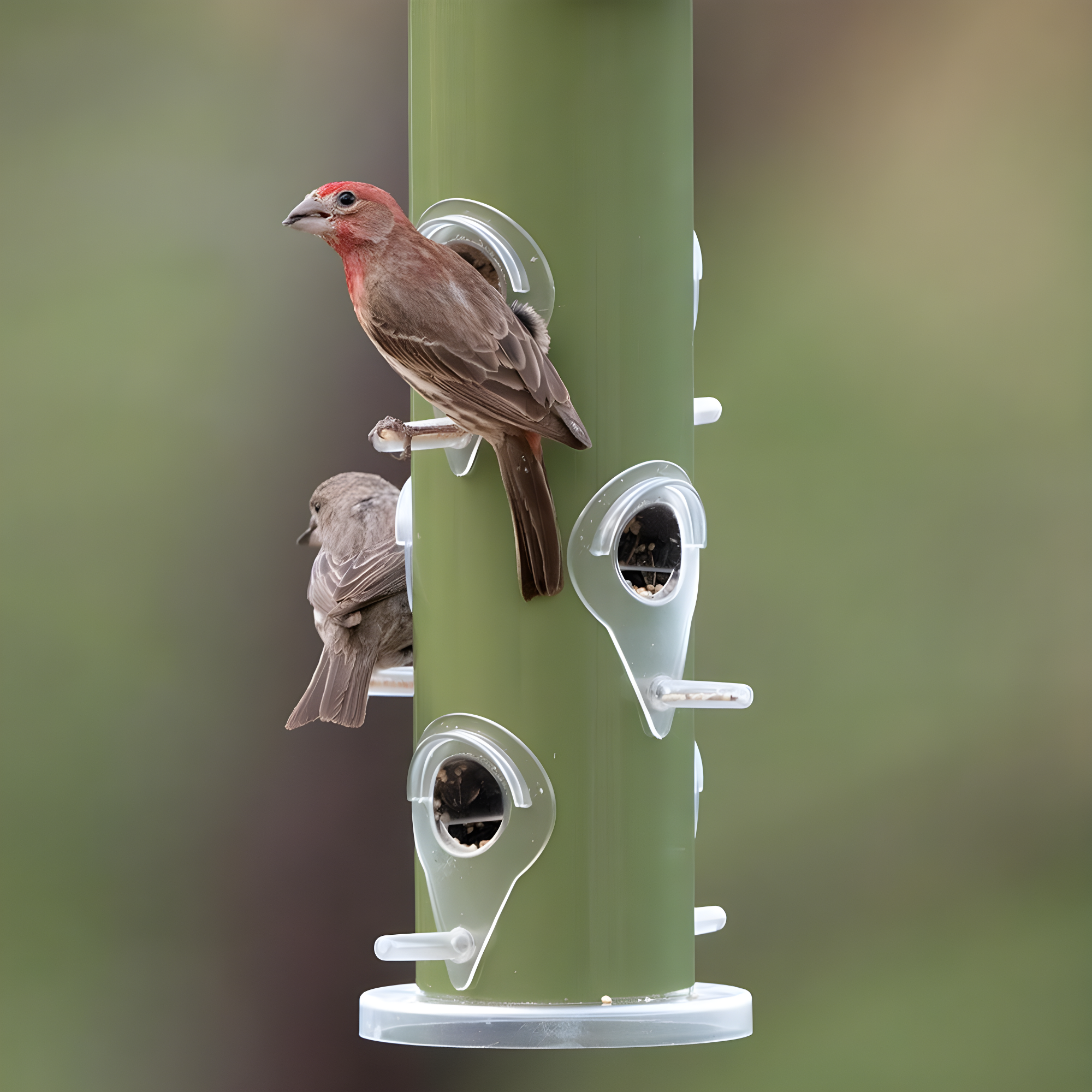 Perky-Pet Green Metal Wild Bird Tube Feeder - 1 lb Capacity