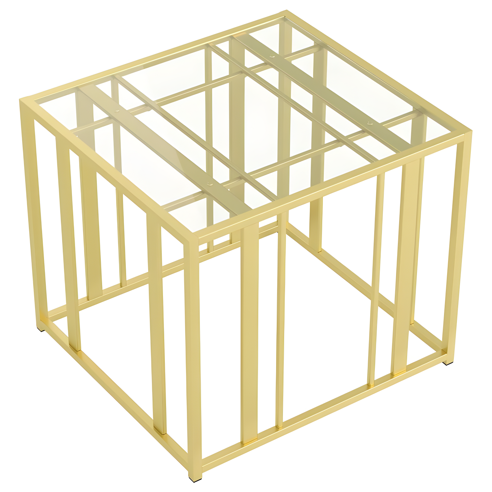 Adri Square End Table with Glass Top Matte Brass - Coaster