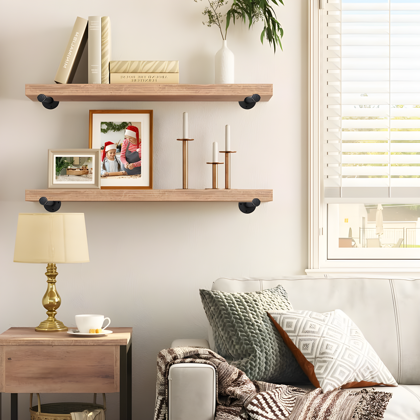 Trent Austin Design® 6 Pcs Industrial Pipe Clothes Bar 10 Inch - Wall Mount Clothing Rack - Face Out Closet Rods