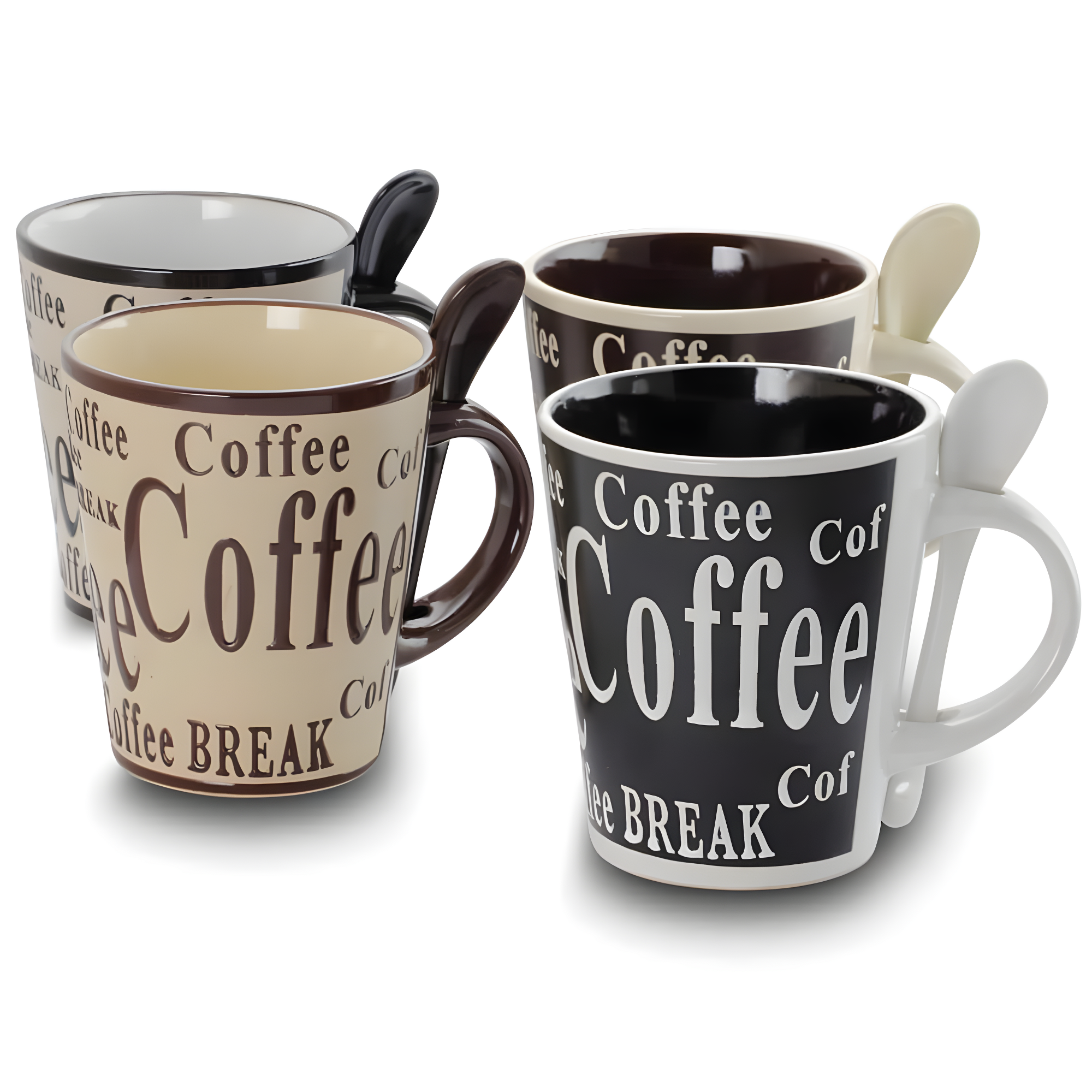 Mr. Coffee Bareggio 8 Piece Coffee with Spoon Set , 4 Designs
