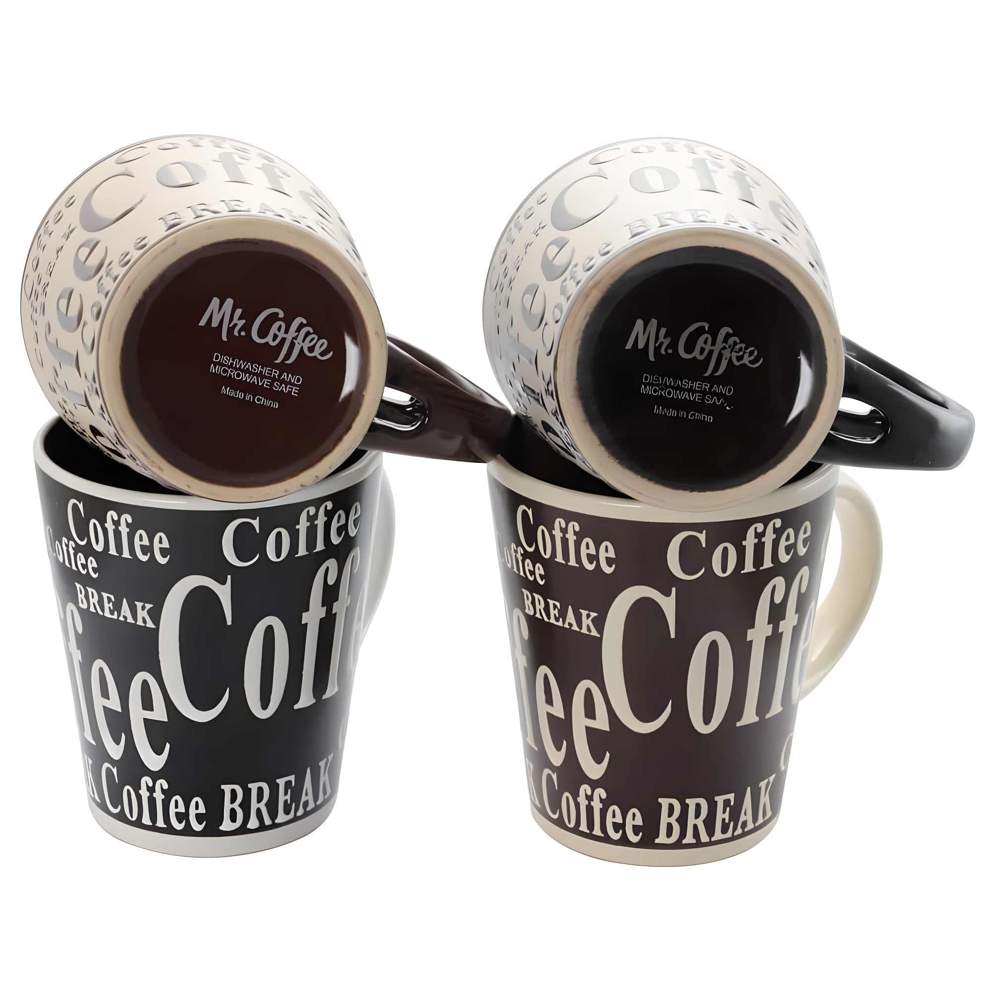 Mr. Coffee Bareggio 8 Piece Coffee with Spoon Set , 4 Designs